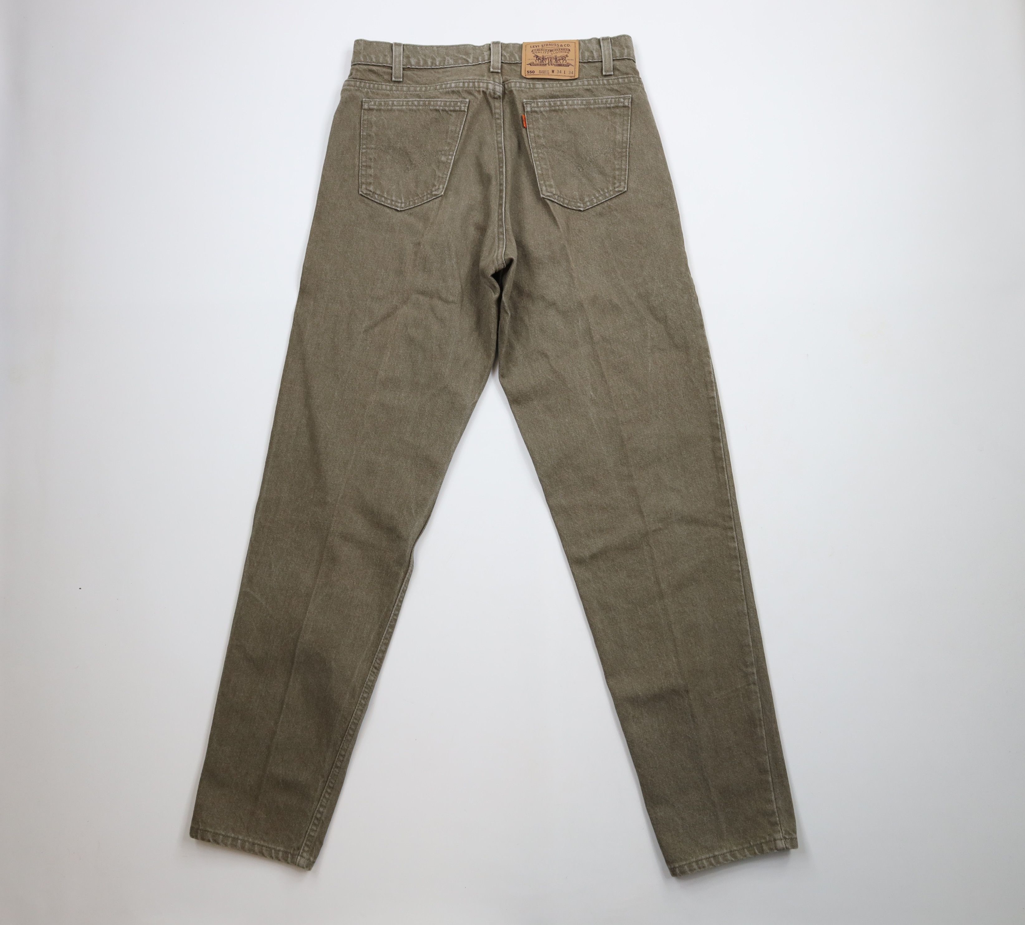 Levi's × Vintage Vintage 90s Levis 550 Orange Tab Tapered Leg Jeans Green USA Size US 34 / EU 50 - 10 Thumbnail