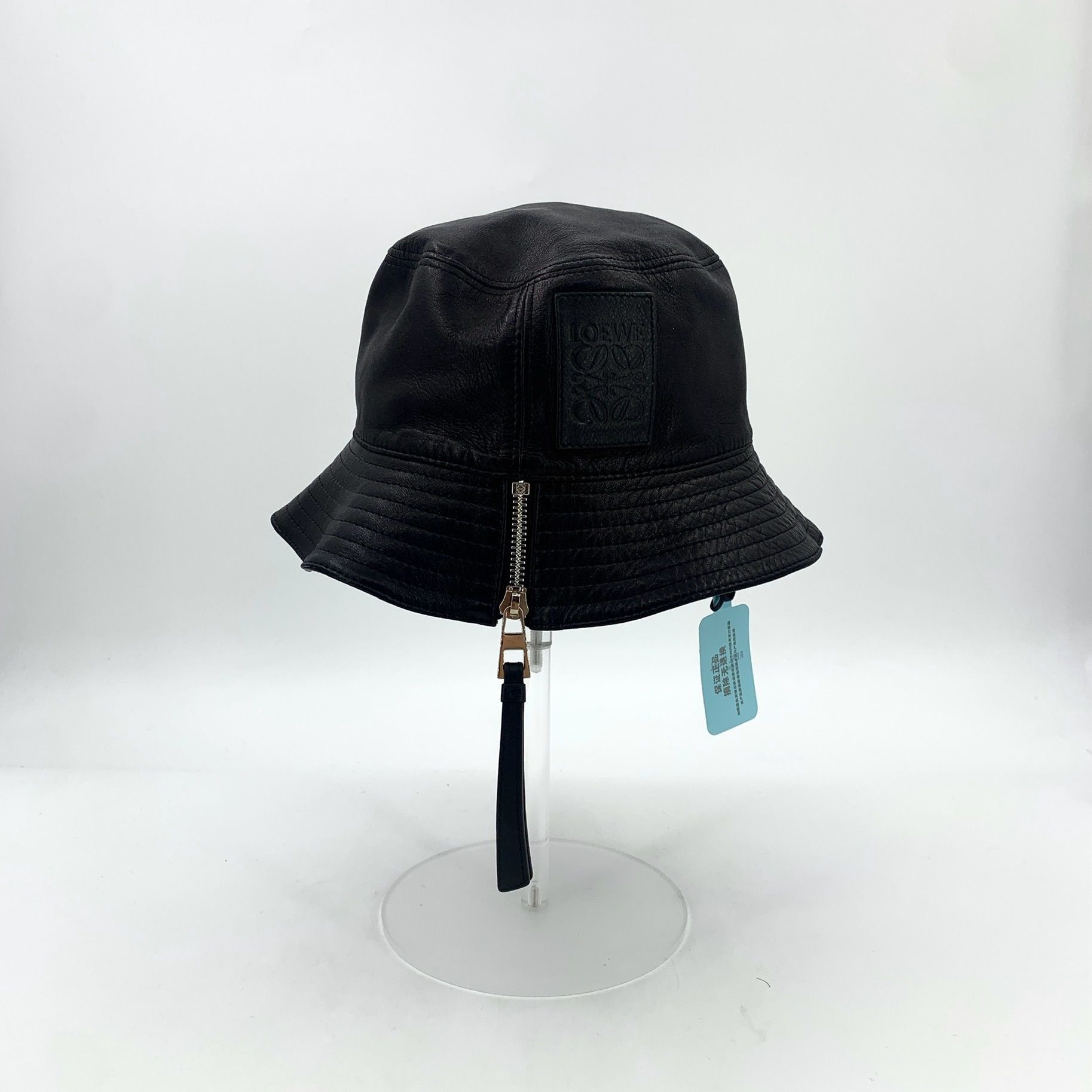 Loewe Loewe Black Leather & Cotton Fishermans Hat With Logo Patch Size ONE SIZE - 7 Thumbnail