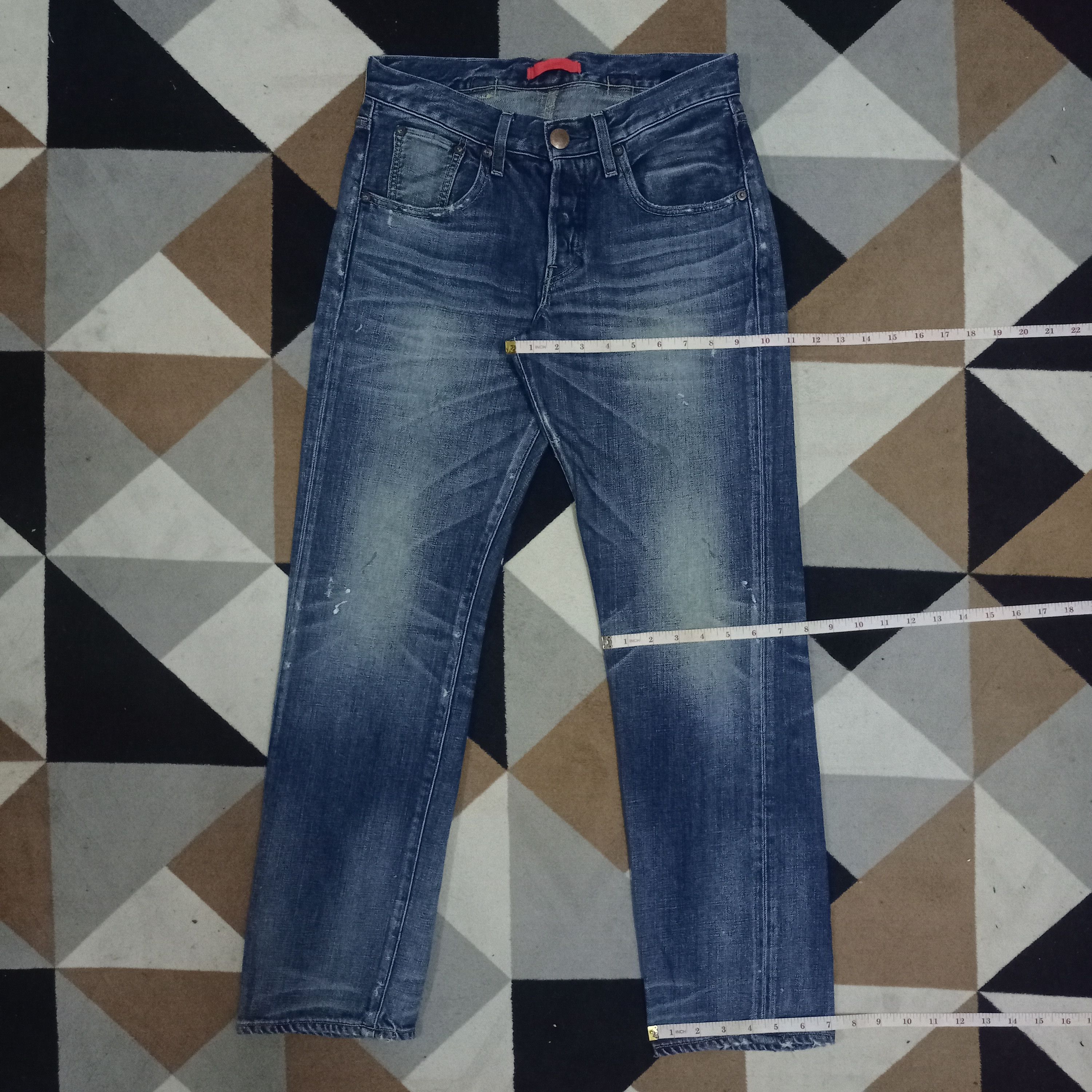Japanese Brand Vintage Japanese Brand Buckle Back Painted Splattered Jeans Size US 28 / EU 44 - 10 Thumbnail