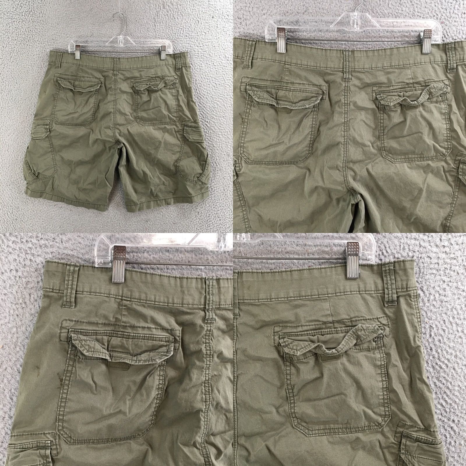 Vintage Unionbay Cargo Short Mens 38 Mid Rise Cotton Blend Zip Fly Flat Front Green Size US 38 / EU 54 - 9 Thumbnail