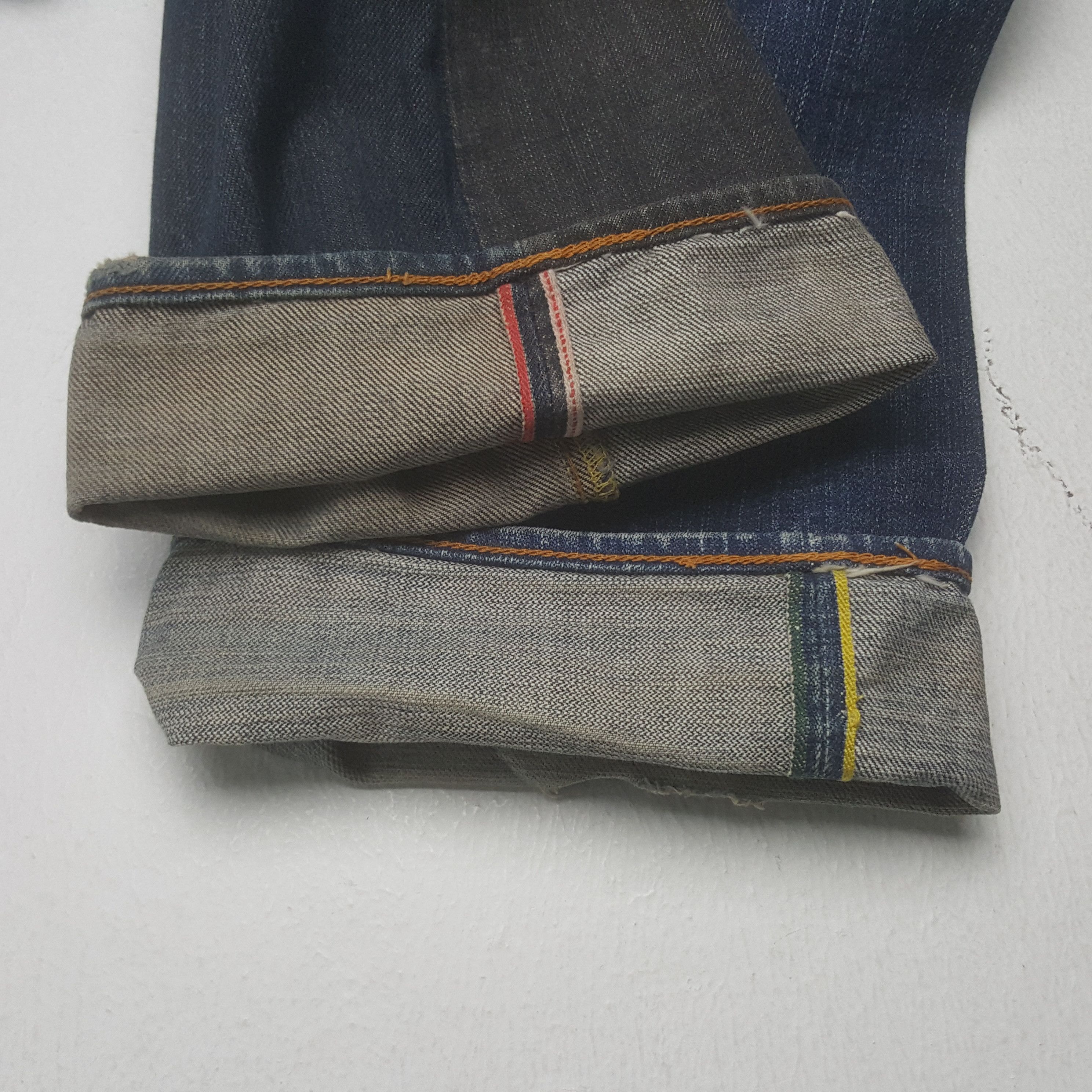 Evisu × Japanese Brand Vintage Evisu Paris Two Tone Custom Diacock Art Denim Jeans Size US 29 - 12 Thumbnail