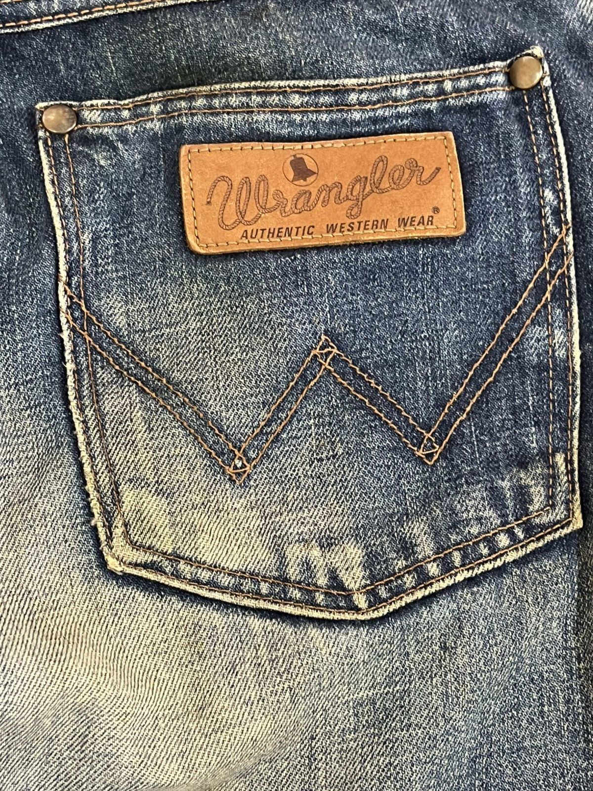 4GSELLER Vintage Wrangler Selvedge Mudwash Distressed Denim Size US 30 / EU 46 - 11 Thumbnail