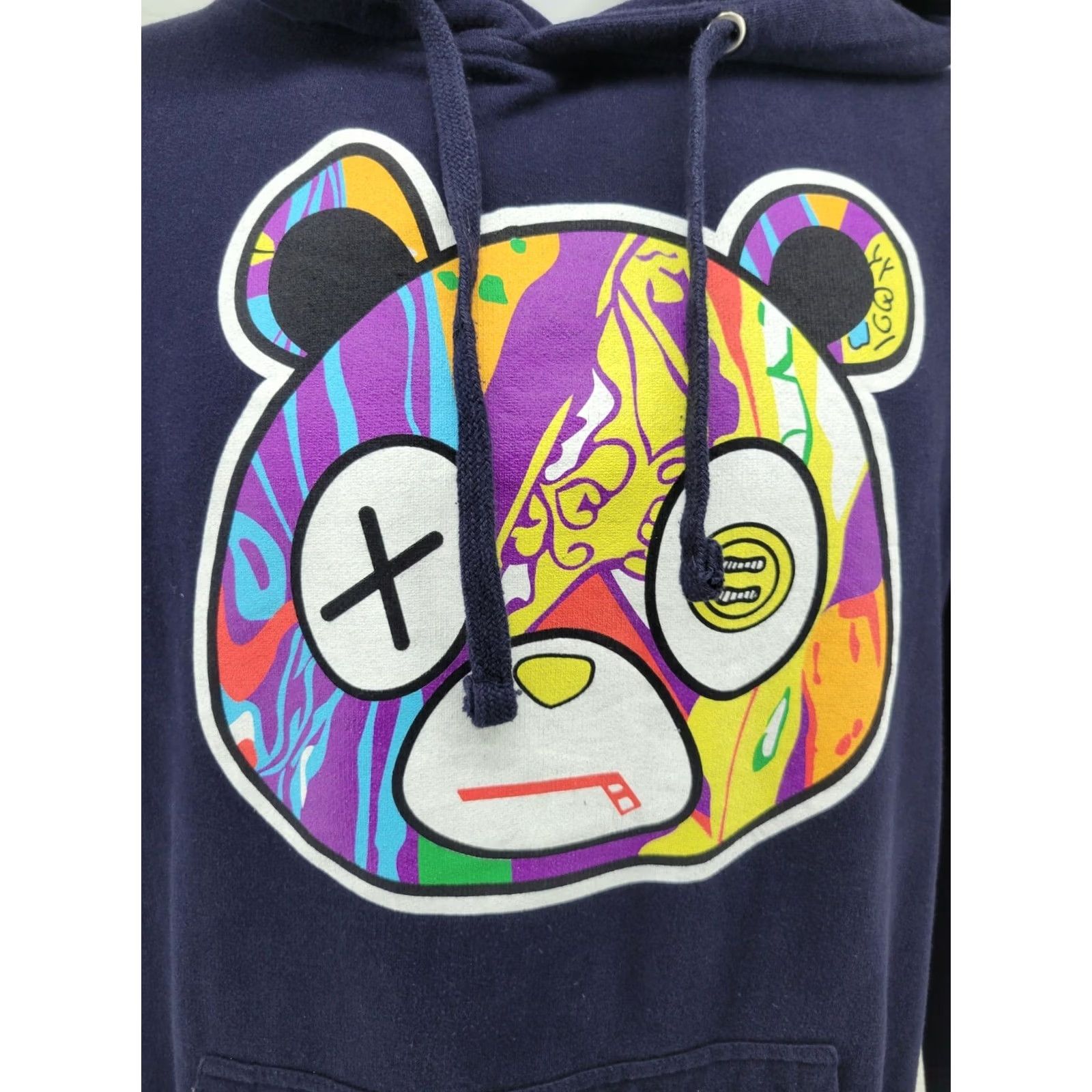 J Brand Imaginary Brand Distressed Bear Hoodie Blue XL Men's Pullover Cotton Solid Size US XL / EU 56 / 4 - 2 Thumbnail