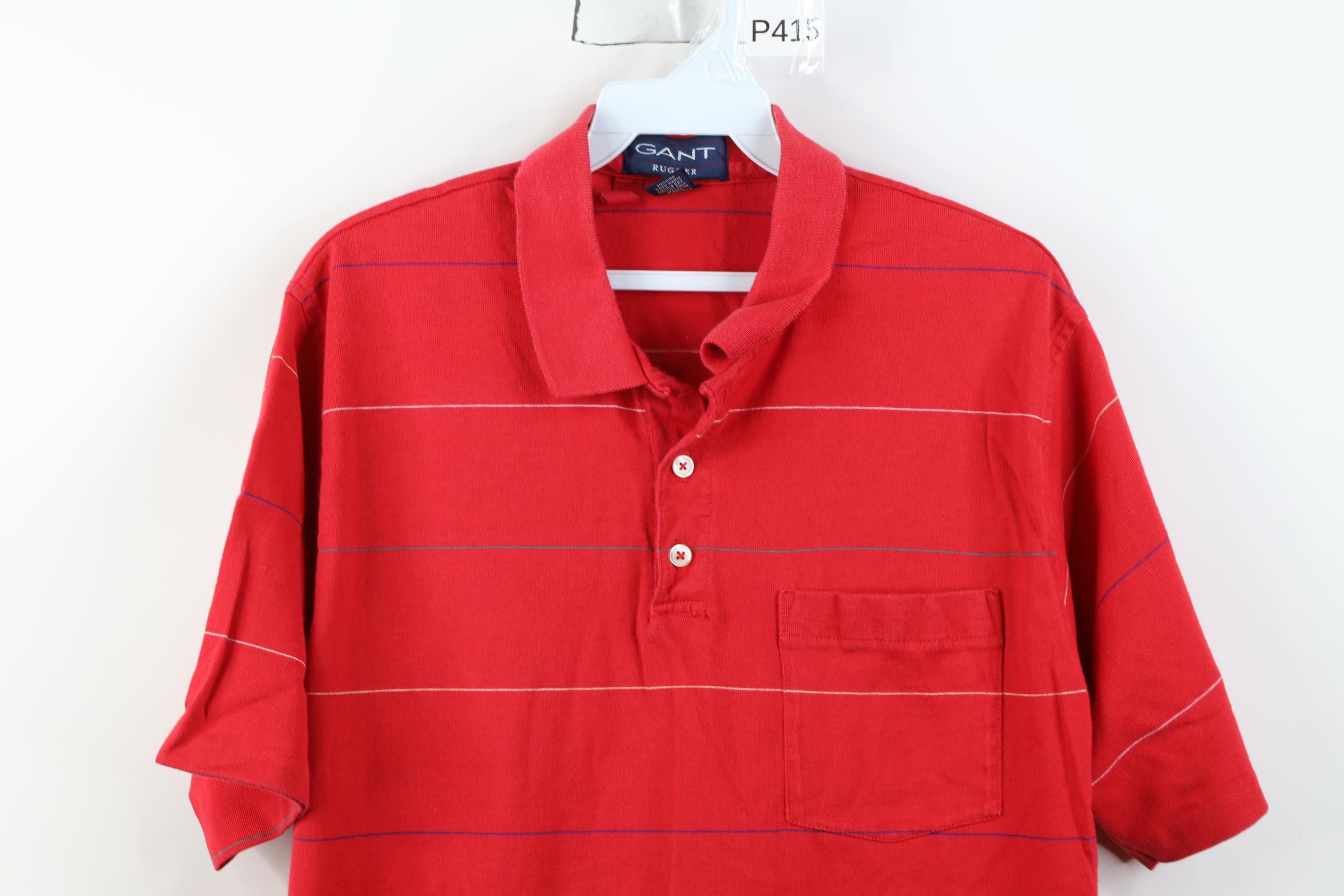 Vintage Vintage 90s Streetwear Ribbed Knit Golf Polo Shirt USA Size US L / EU 52-54 / 3 - 2 Thumbnail