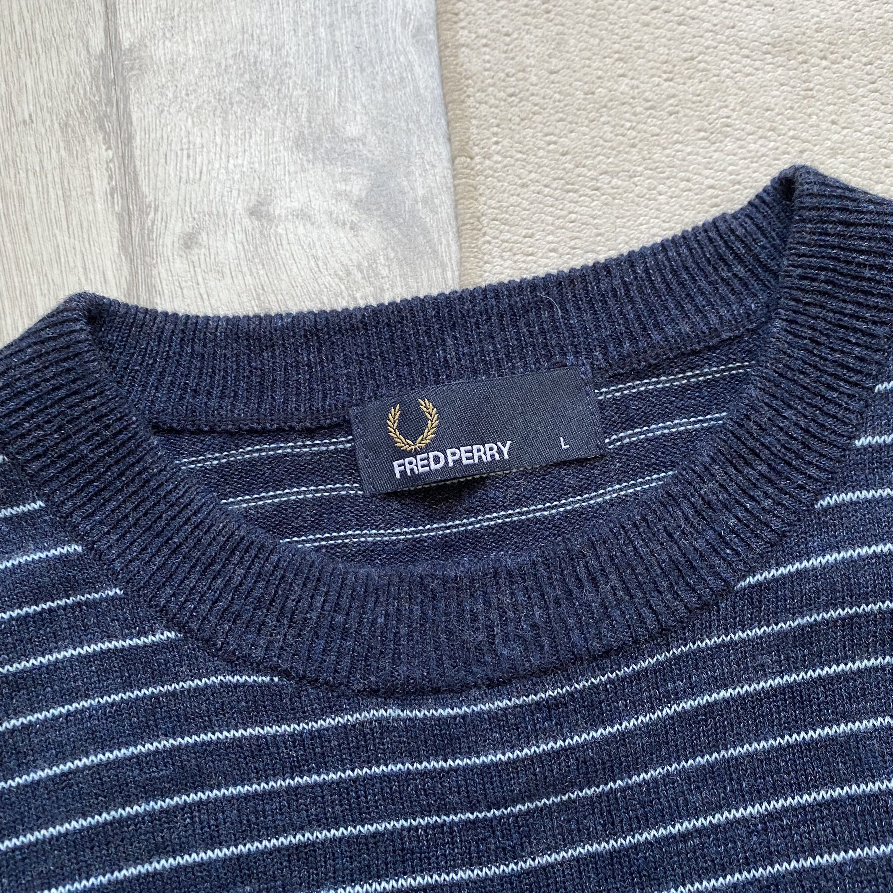 Fred Perry Oldmoney Fred Perry striped sweater light mini logo Size US L / EU 52-54 / 3 - 4 Thumbnail