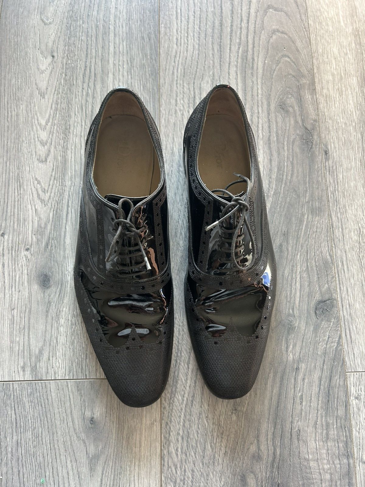 Dior Dior Homme Patent & Textured Leather Oxford Shoes Size US 8 / EU 41 - 5 Thumbnail
