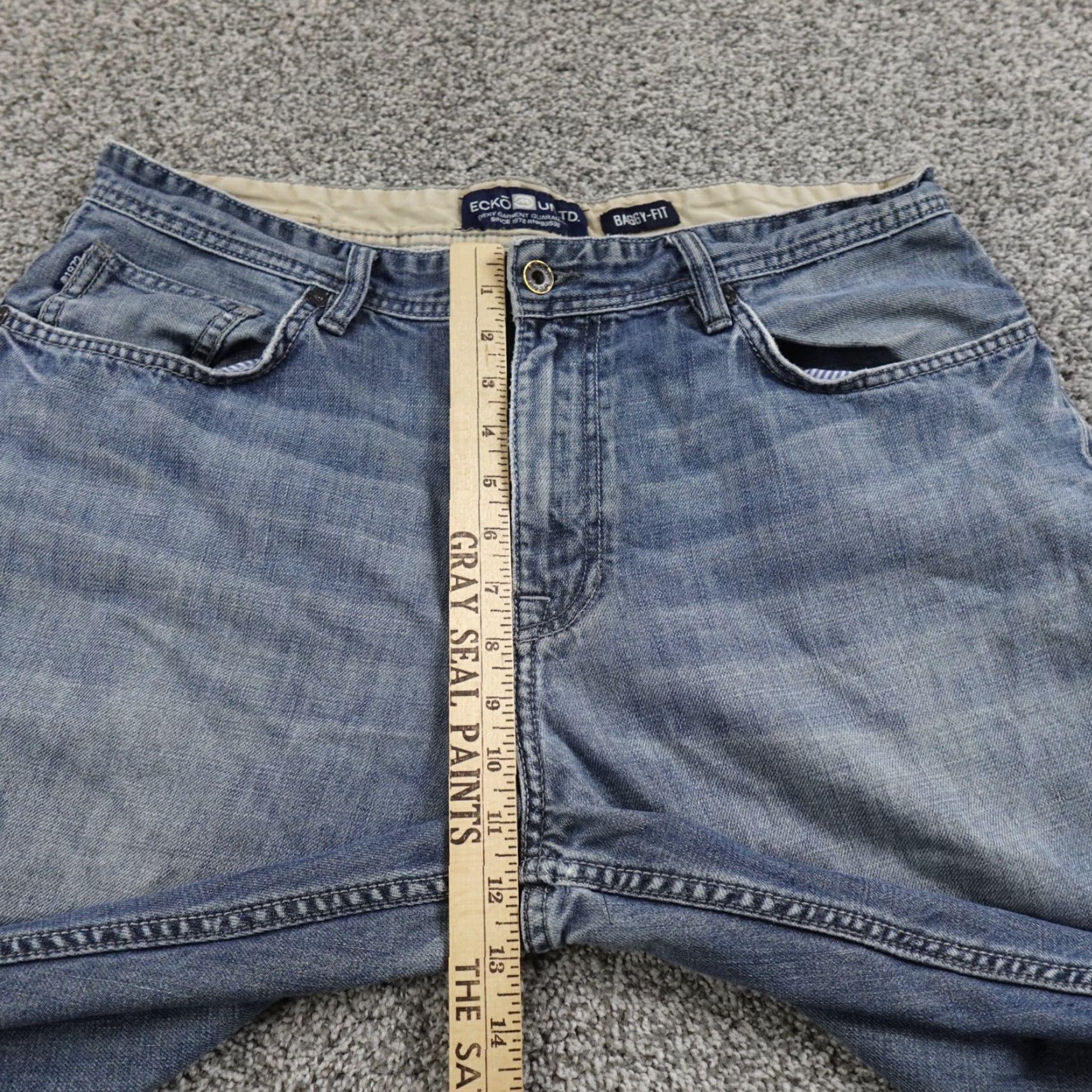 Ecko Unltd. Ecko Unltd. Jeans Mens 36X32 Dark Blue Denim Wide-Leg Baggy VTG Y2K 90s Grunge Skate Hip Hop Retro 5-Pocket Relaxed Jeans Mens Size US 36 / EU 52 - 4 Thumbnail