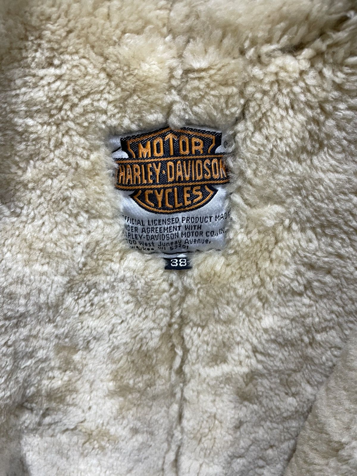 Harley Davidson Rare Vintage 90s Harley Davidson Sheepskin Shearling Jacket Size US M / EU 48-50 / 2 - 10 Thumbnail