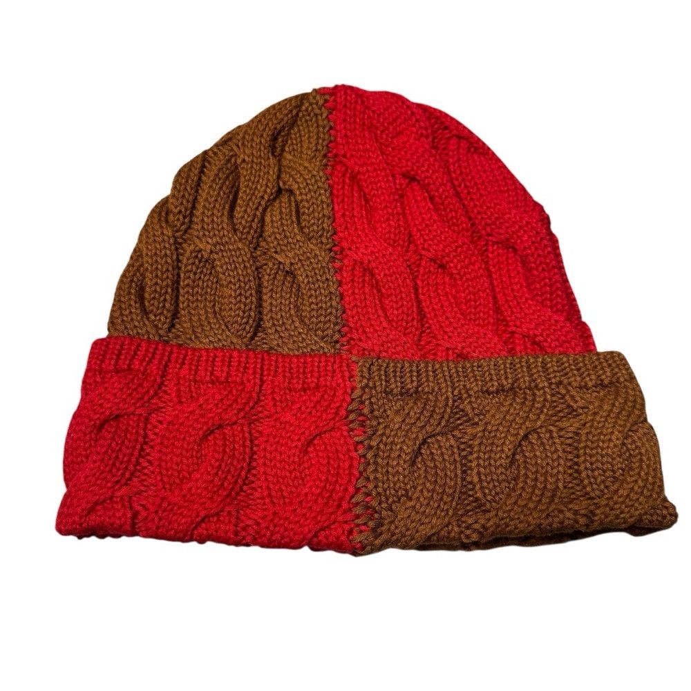Other New Wyeth Cable Knit Colorblock Cotton Blend Beanie Hat Size ONE SIZE - 1 Thumbnail