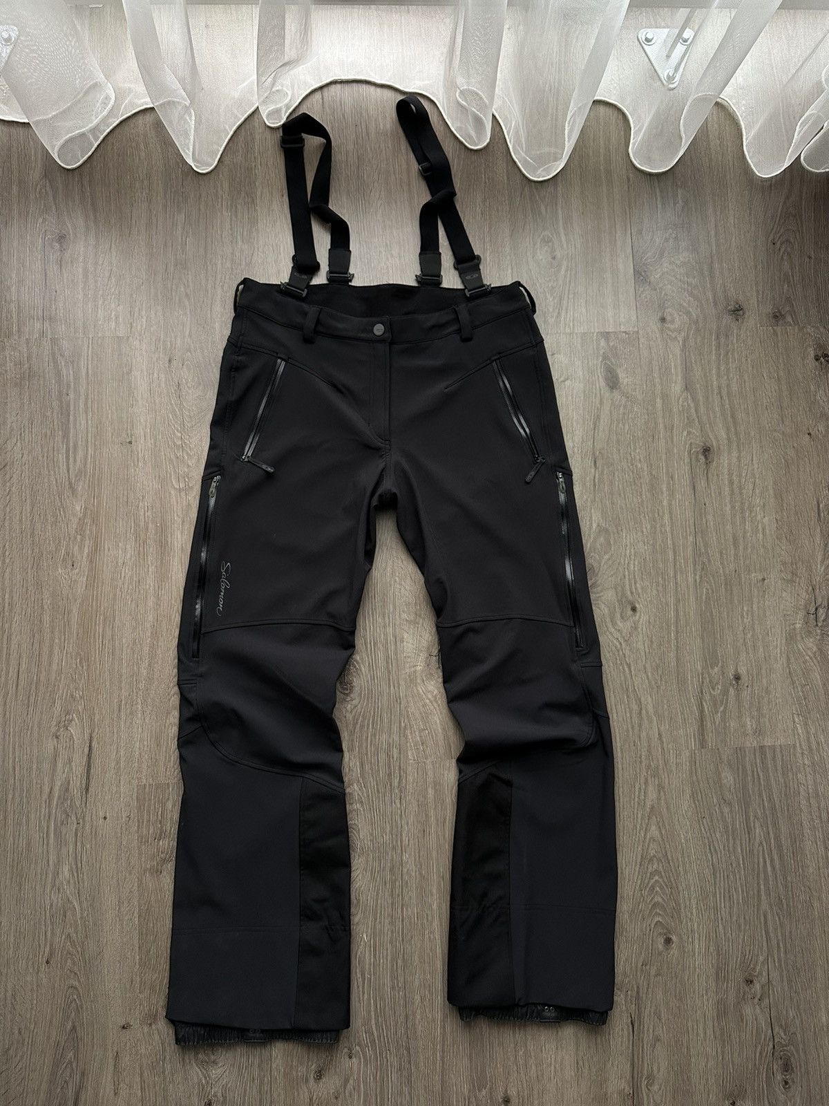 image of Outdoor Life x Salomon Vintage Solomon Outdoor Ski Big Logo Black Pants, Men's (Size 34)