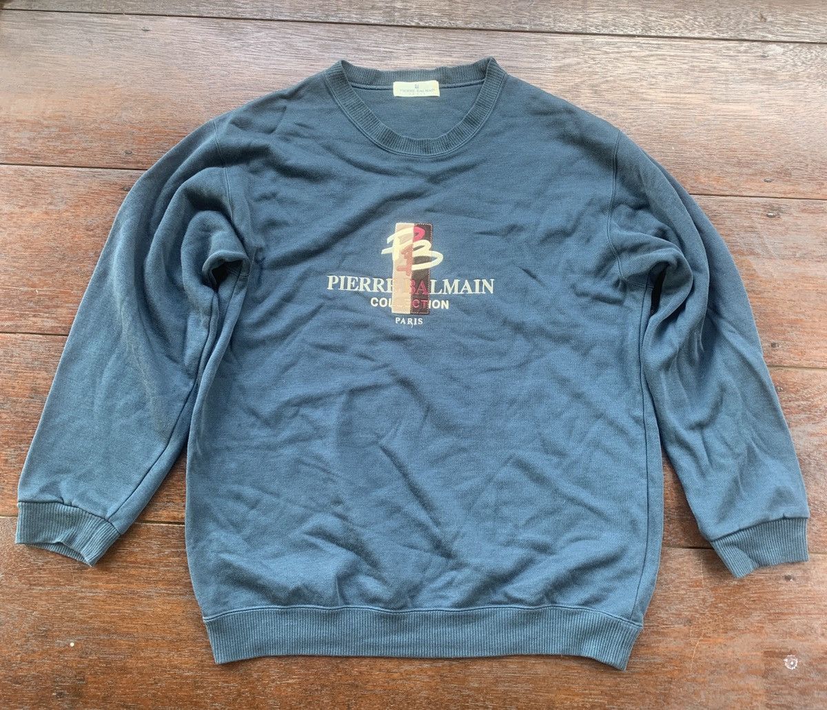 Balmain × Pierre Balmain Vintage Pierre Balmain Paris embroidery logo sweatshirt Size US L / EU 52-54 / 3 - 1 Thumbnail