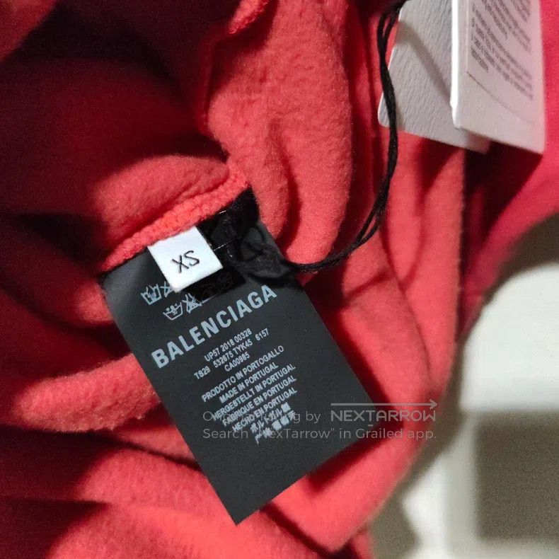 Balenciaga Balenciaga Red High Neck Sweatshirt Size US XS / EU 42 / 0 - 7 Thumbnail