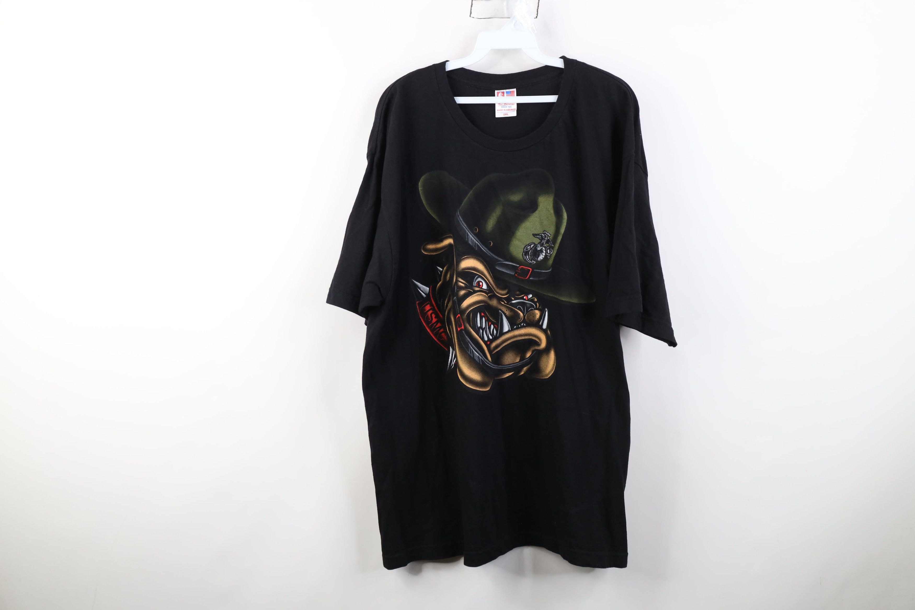 Vintage Vintage 90s Jumbo Print USMC US Marines Military T-Shirt USA Size US XXL / EU 58 / 5 - 1 Thumbnail