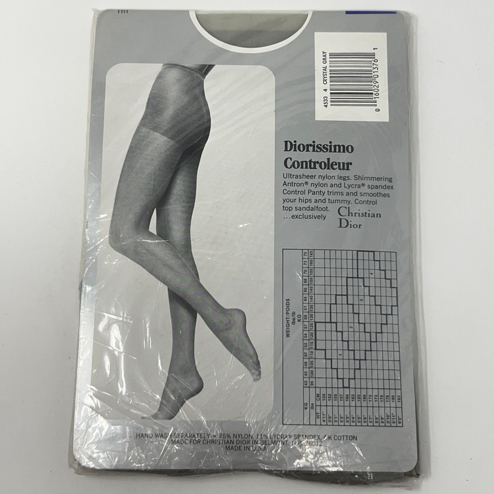 Dior Vintage Christian Dior Control Top Pantyhose Gray Size 4 Size ONE SIZE - 2 Thumbnail