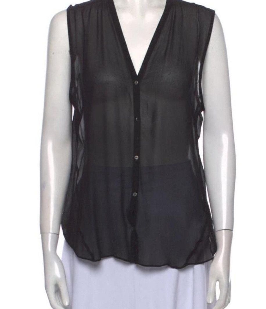 Helmut Lang Helmut Lang V-Neck Sheer Top Size M / US 6-8 / IT 42-44 - 4 Thumbnail
