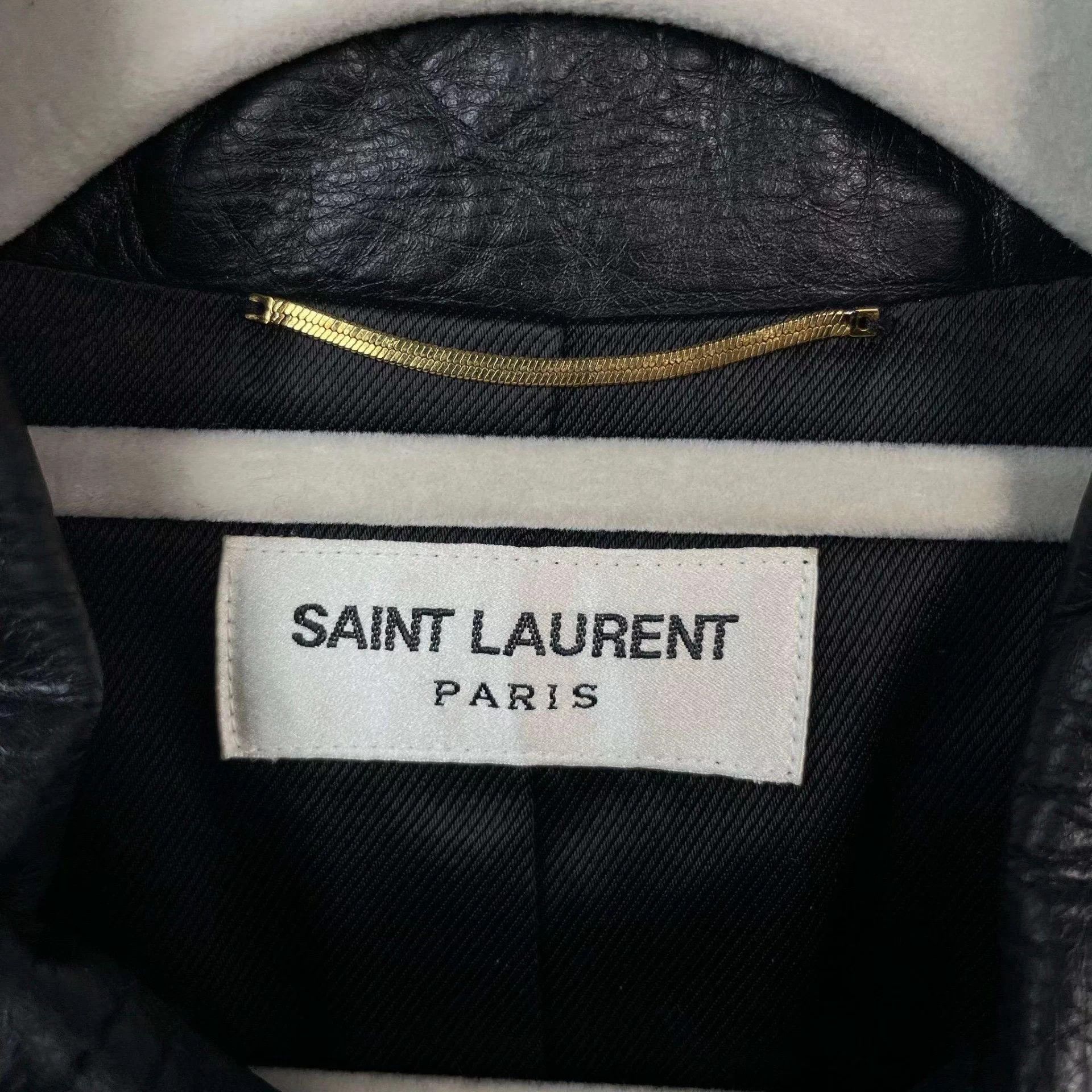 Saint Laurent Paris YSL leather jacket black 160 Size XS / US 0-2 / IT 36-38 - 3 Thumbnail