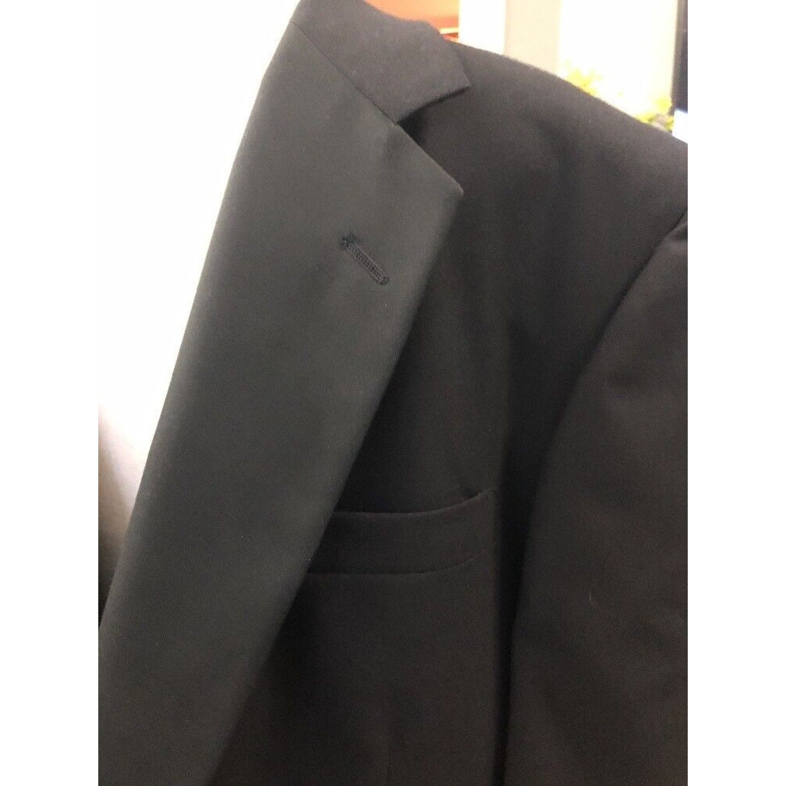 Tom James TOM JAMES BLACK TUXEDO ONE BUTTON 100% WOOL MADE IN U.S.A. Size 44L - 3 Thumbnail