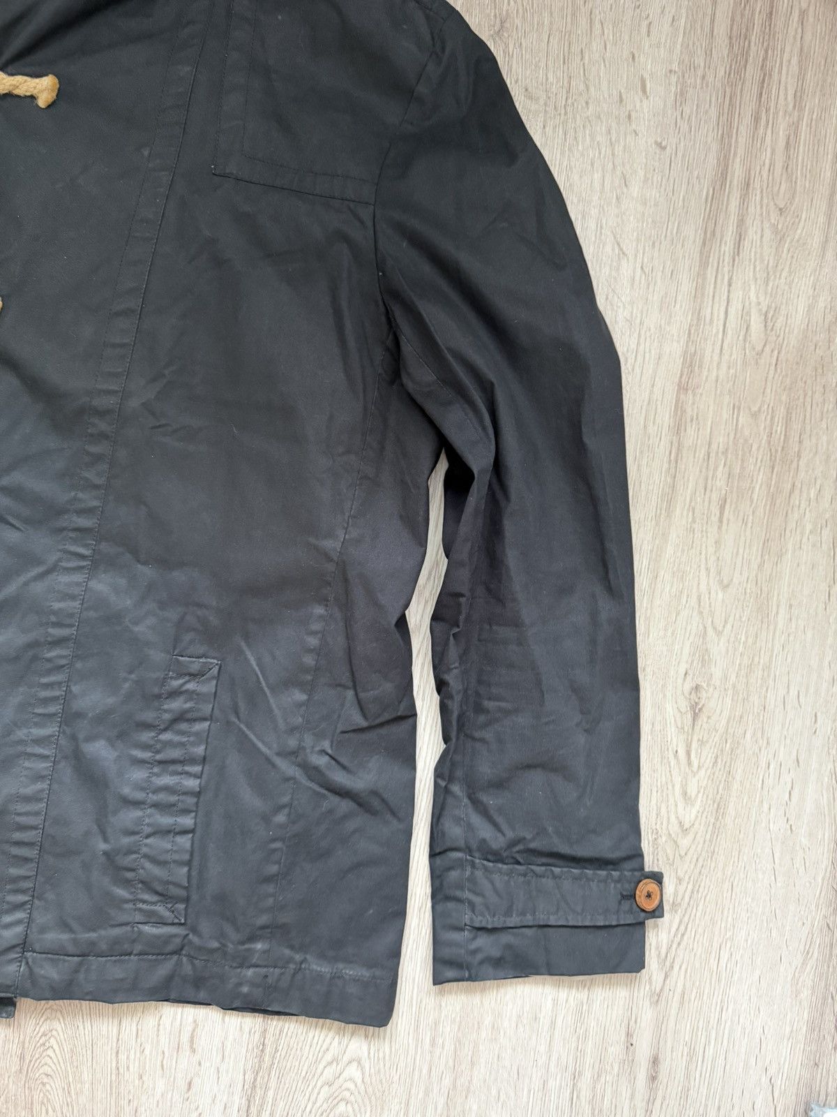 Allsaints AllSaints Valaste Duffle Coat – Black Cotton Hooded Jacket Size US XL / EU 56 / 4 - 4 Thumbnail