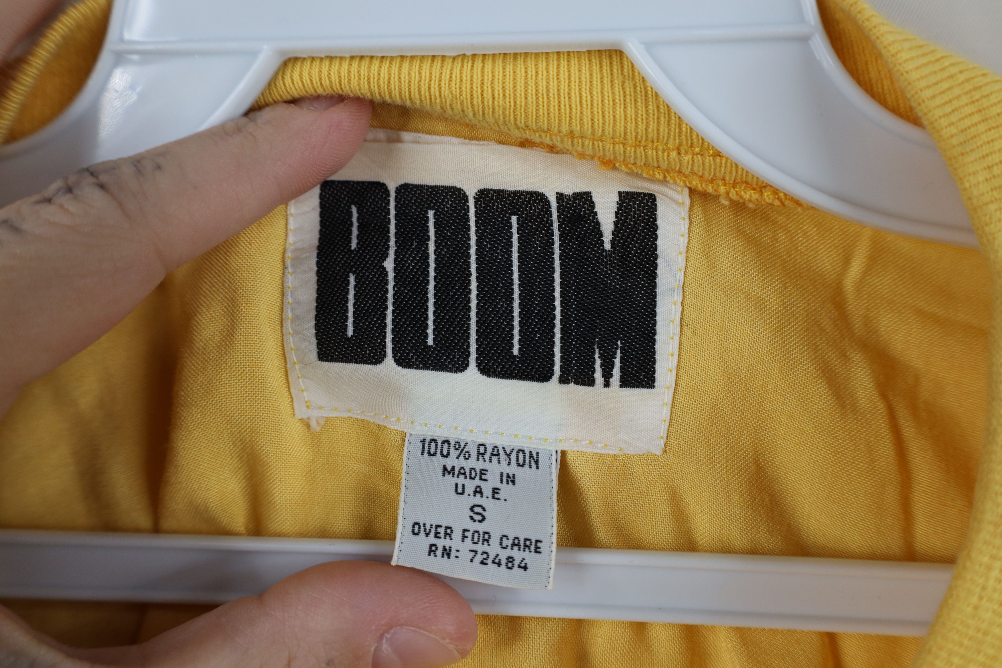 Vintage Vintage 90s Streetwear Rayon Gabardine Pocket T-Shirt Yellow Size US S / EU 44-46 / 1 - 9 Thumbnail