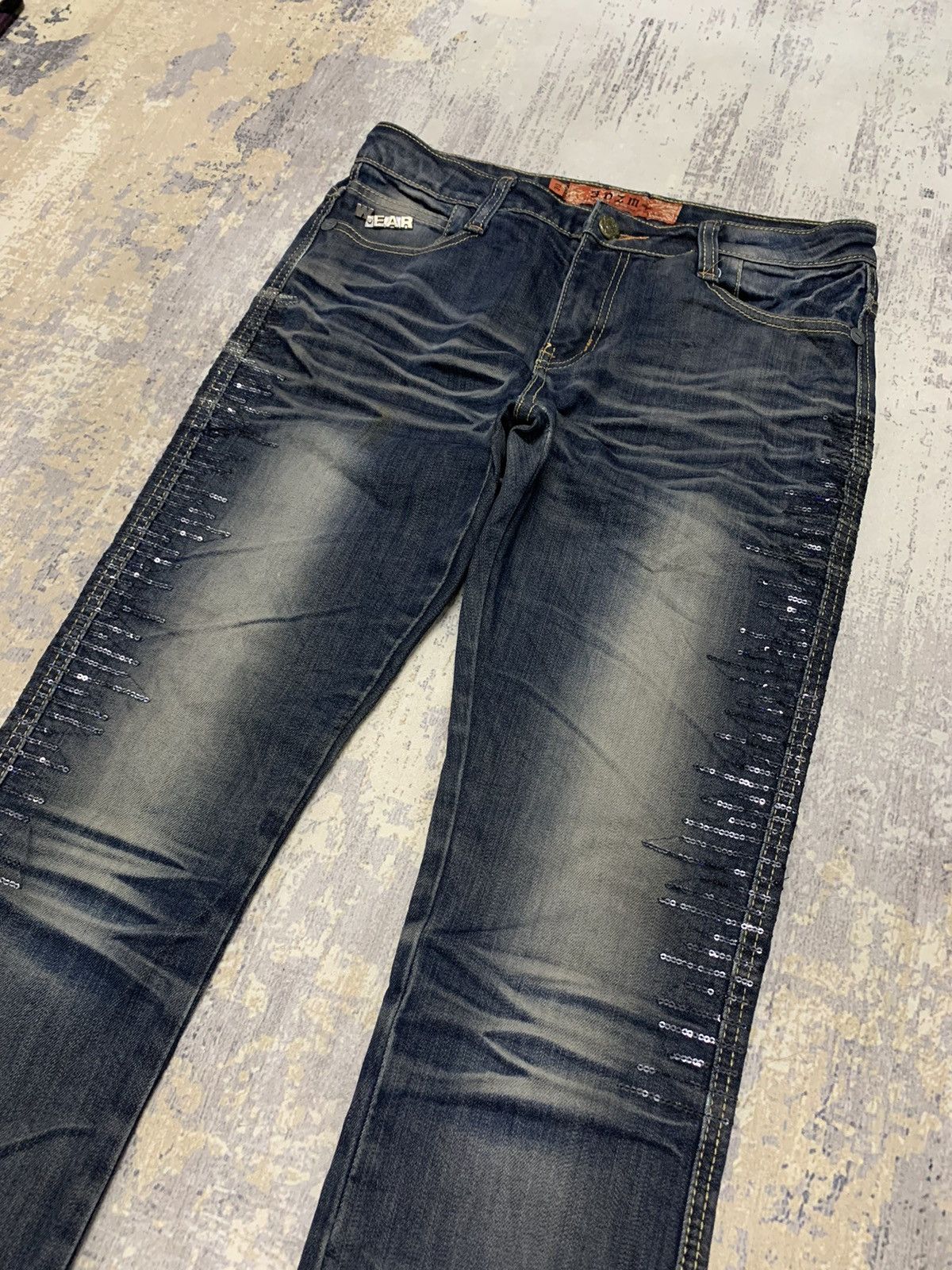 If Six Was Nine × Le Grande Bleu (L.G.B.) × Tornado Mart Japanese Brand JDZM Tornado Mart Style Lace Jeans 30x32 Size 30" / US 8 / IT 44 - 3 Thumbnail