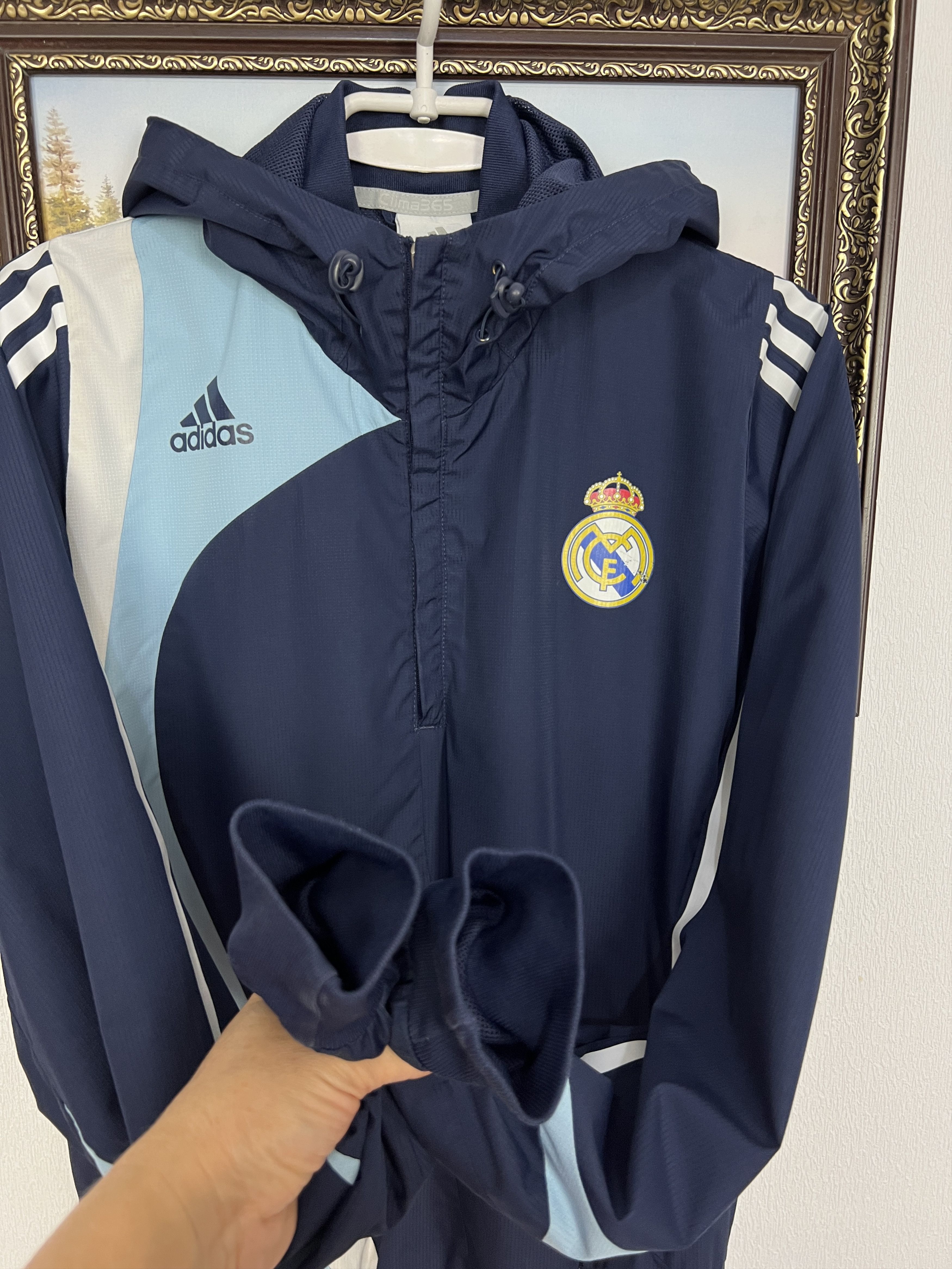 Adidas Vintage Real Madrid Football Jacket Soccer Hooded Track Top Size US M / EU 48-50 / 2 - 5 Thumbnail