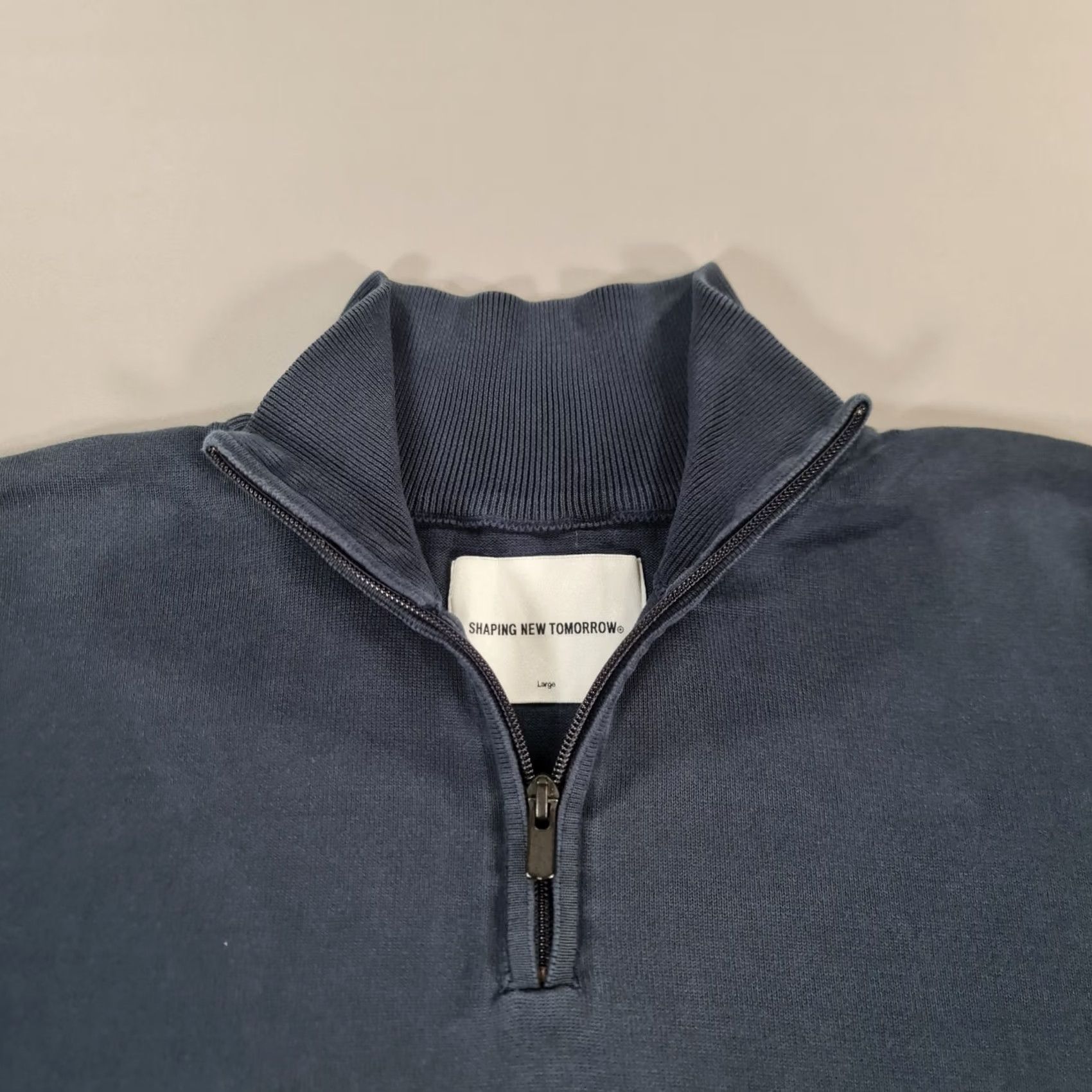 Vintage Shaping New Tomorrow Mens Jumper Blue Large Half Zip Cotton Pullover Size US L / EU 52-54 / 3 - 2 Thumbnail