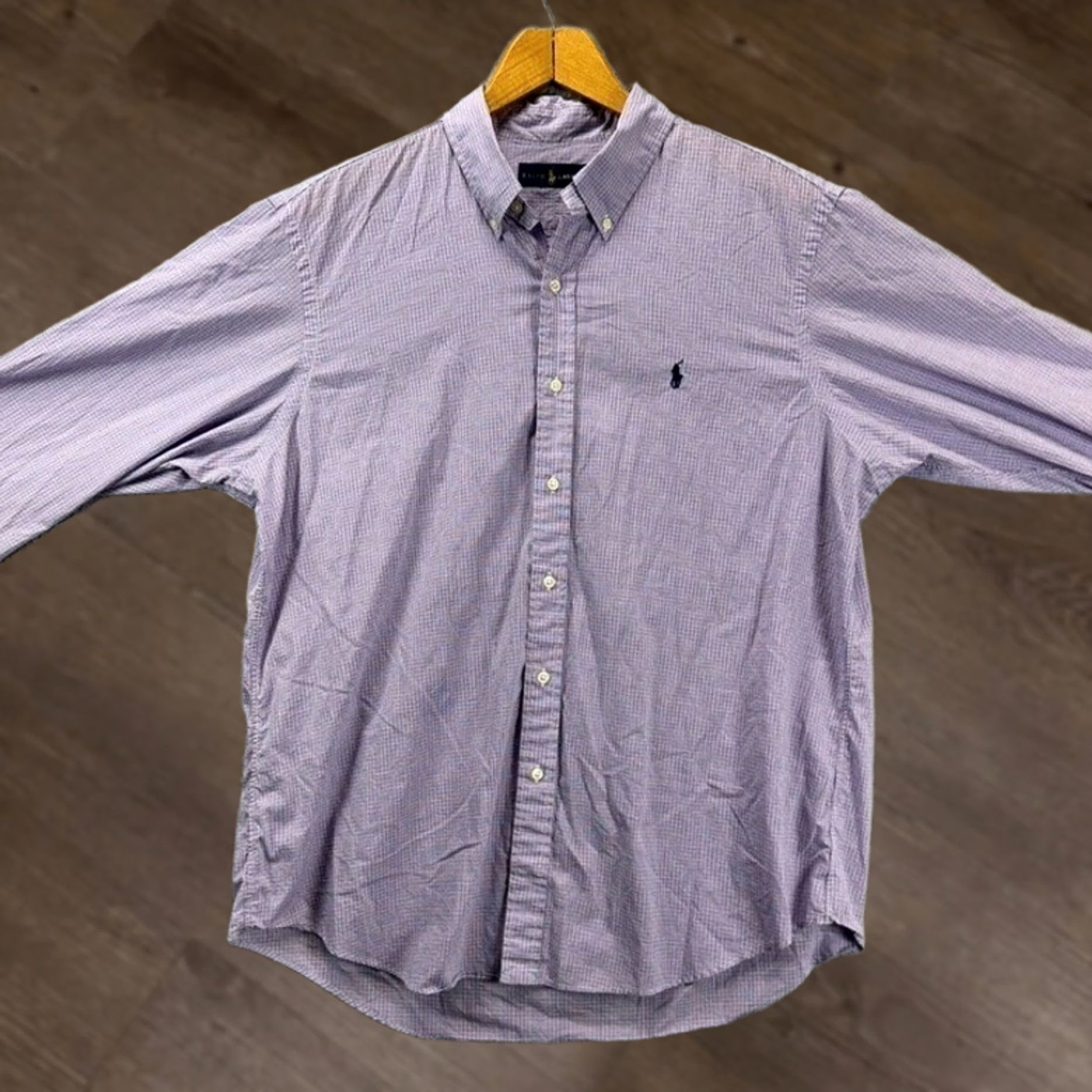 Ralph Lauren Ralph Lauren Shirt Adult XL Purple Plaid Cotton Pony Long Sleeve Men Size US XL / EU 56 / 4 - 1 Thumbnail
