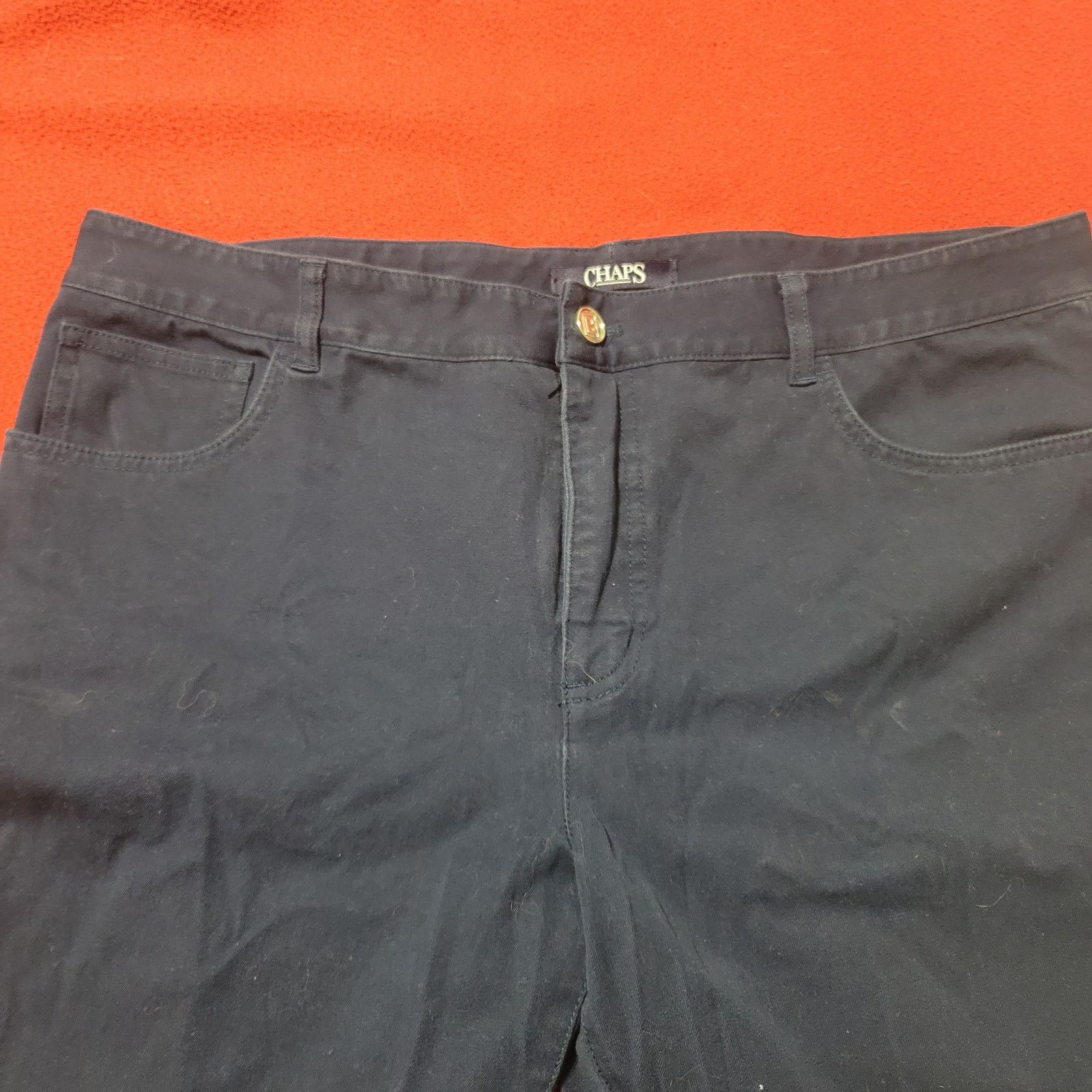 Chaps Chaps Dark Blue Flat Front Denim Jeans 16 Soft Straight Leg Size 38" / US 16 / IT 52 - 1 Thumbnail