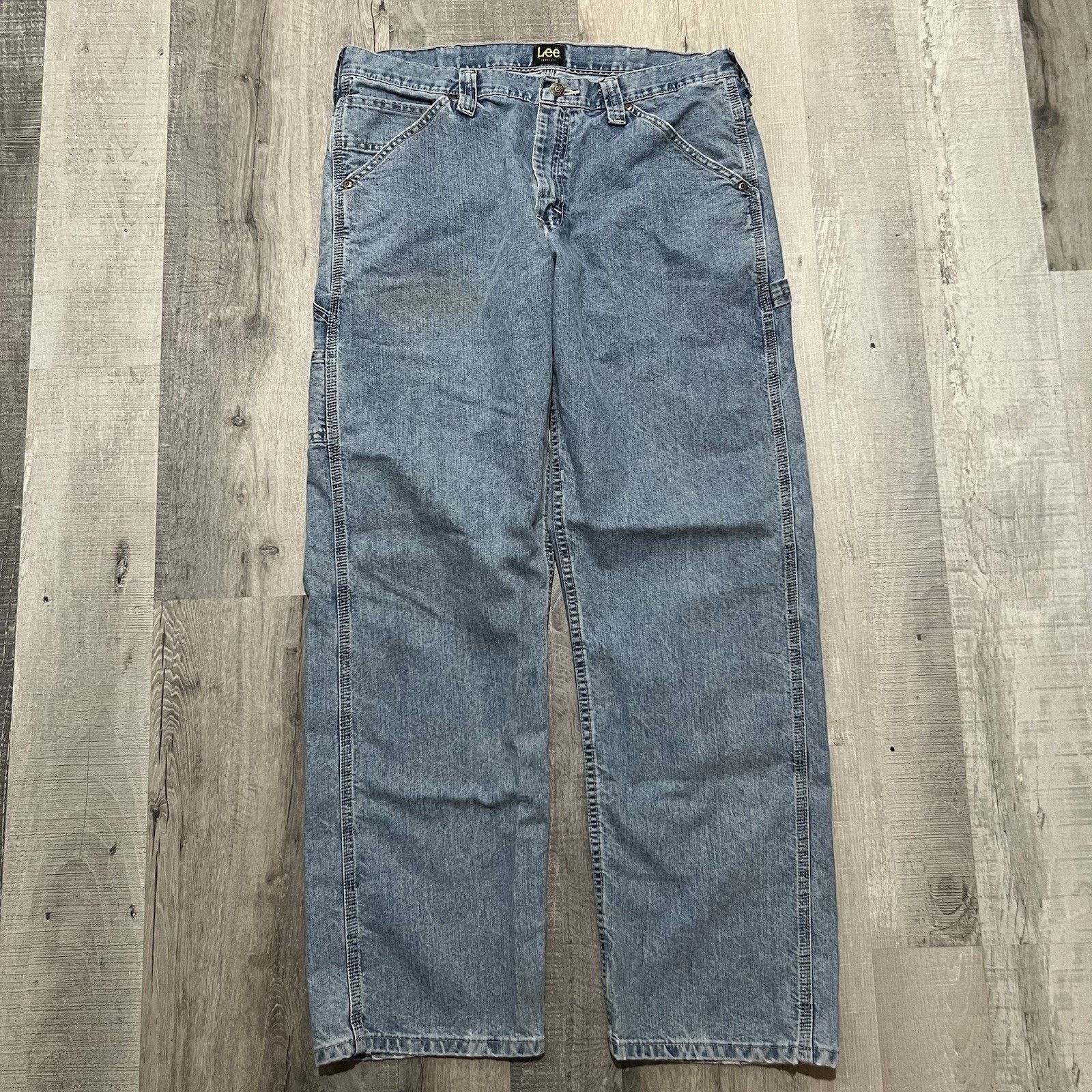 Lee Lee Loose Fit Denim Carpenter Baggy Skater Y2K Blue Jeans Size US 34 / EU 50 - 2 Thumbnail