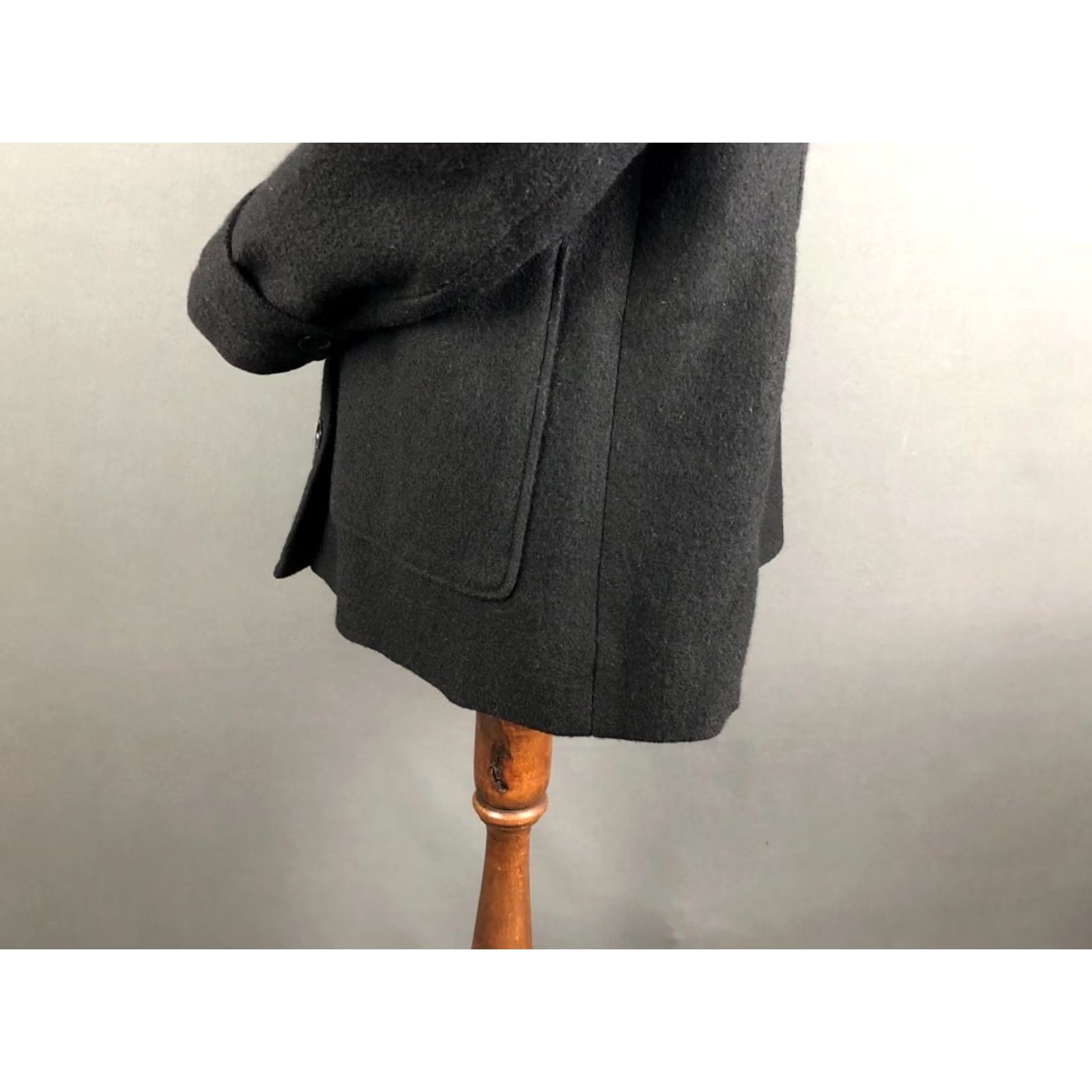 Cos COS Women's Short Coat Black Wool with Belt Size 44 Overcoat Lined 100% Cotton Inner Pocket Regular Fit Swing Jacket Size 30" / US 8 / IT 44 - 7 Thumbnail