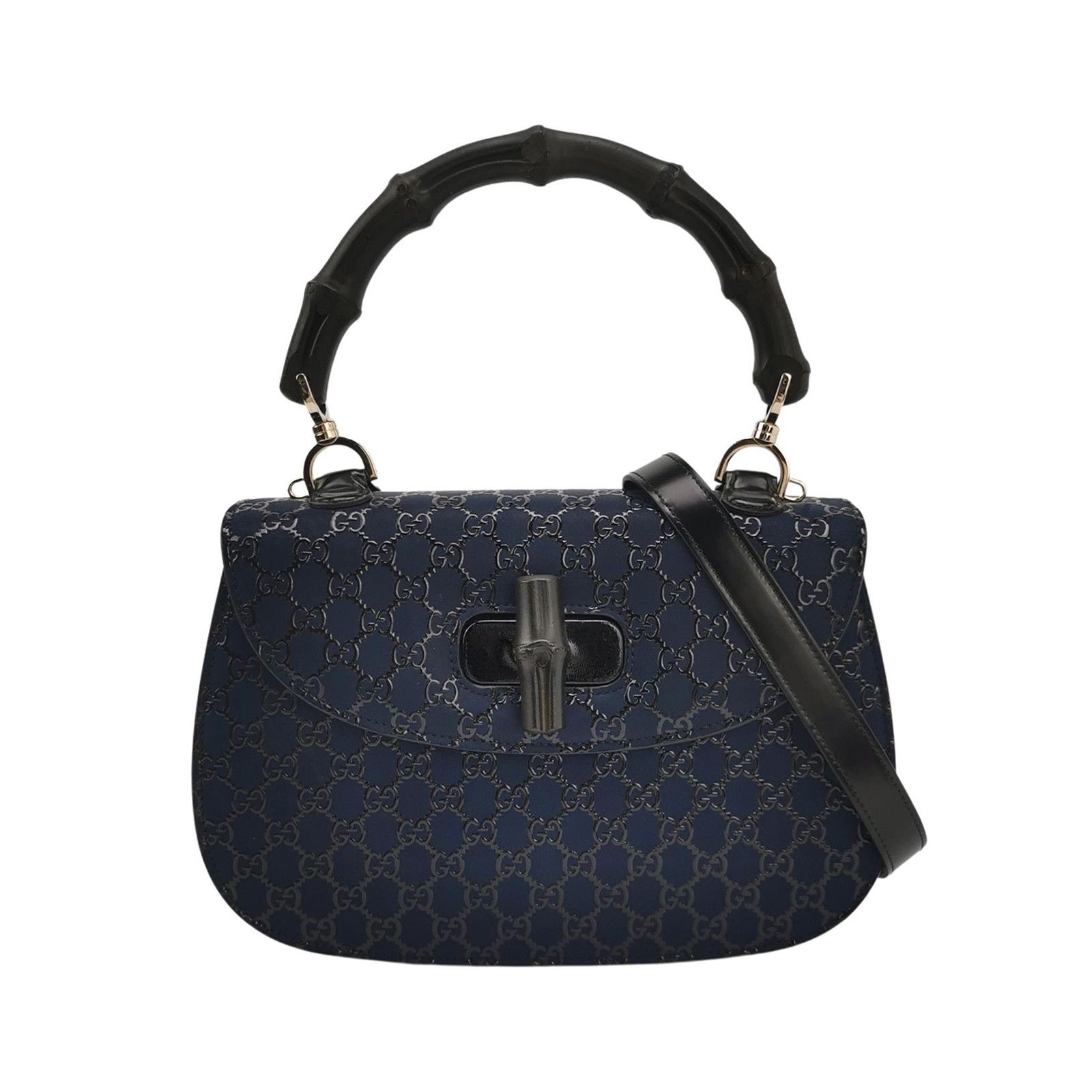Gucci Gucci GG Pattern Bamboo Handle Bag Size ONE SIZE - 1 Thumbnail