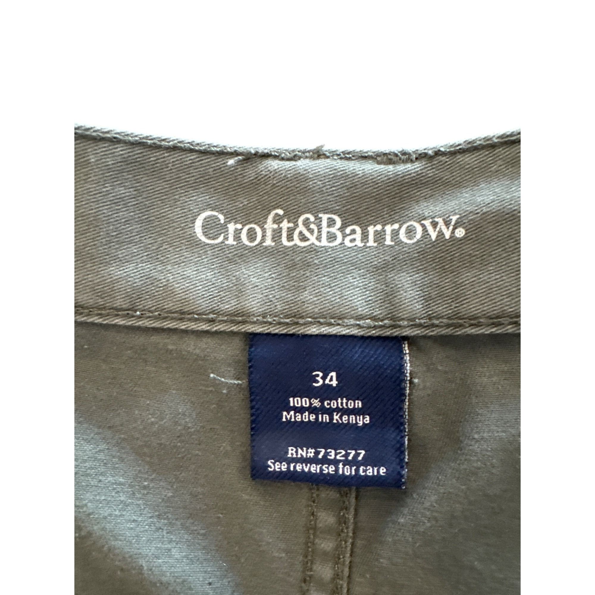 Croft & Barrow Croft & Barrow Mens Cargo Shorts Gray 100% Cotton Size 34 Ma Size US 34 / EU 50 - 2 Thumbnail