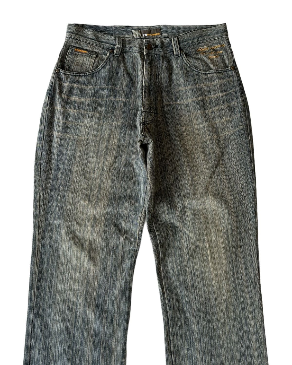 Alphanumeric Alphanumeric Pinstriped Wide Baggy Jeans Size US 34 / EU 50 - 5 Thumbnail