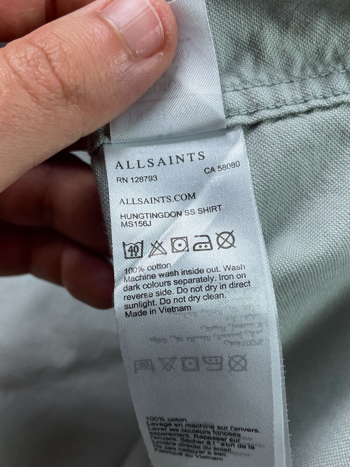 Allsaints Vintage Allsaints Shirt Button Ups short Sleeve Mens Size US M / EU 48-50 / 2 - 4 Thumbnail