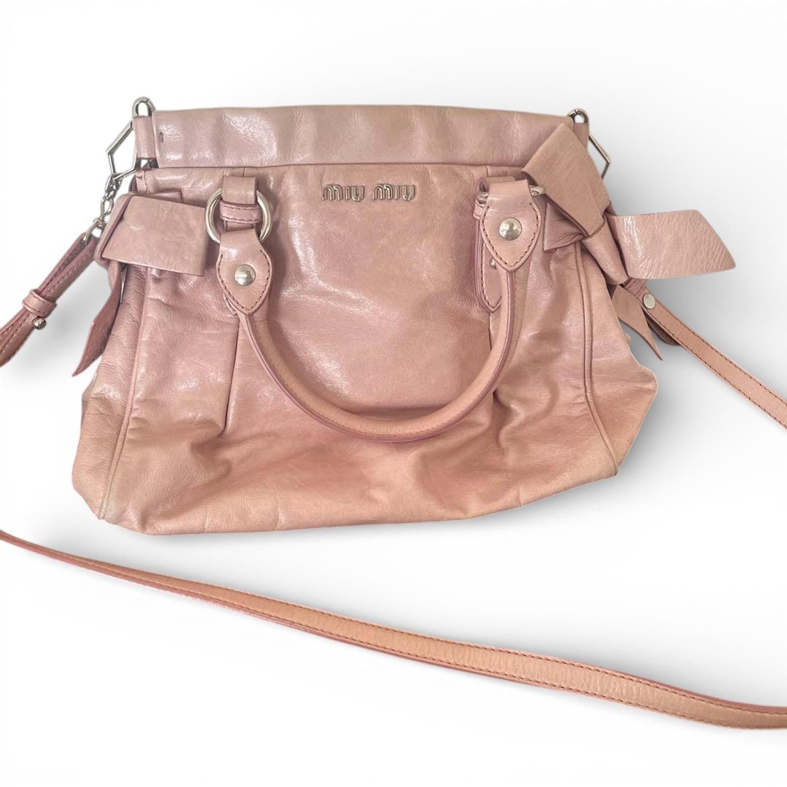 Miu Miu Miu Miu - Pink Ribbon Leather Handbag Size ONE SIZE - 2 Thumbnail