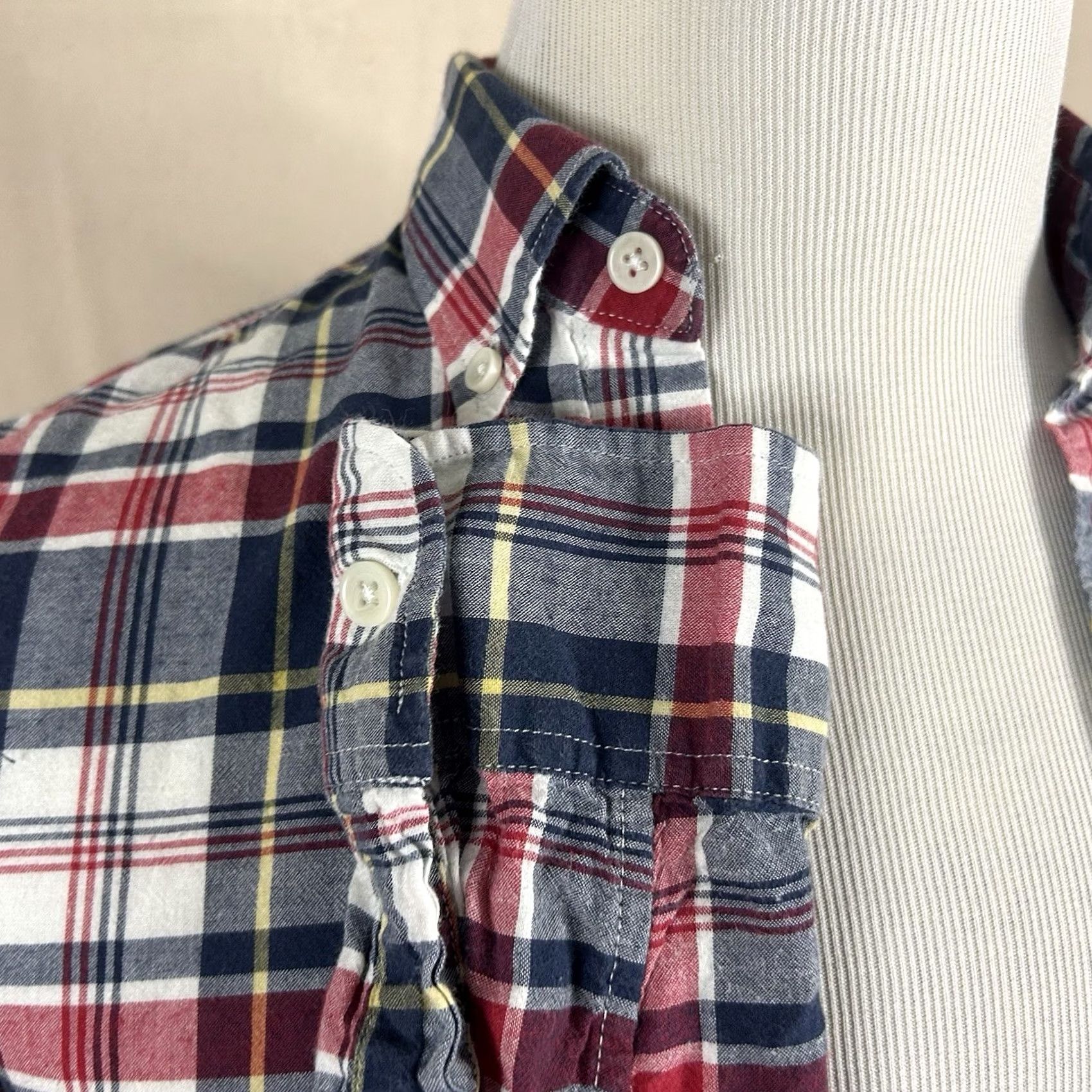 J.Crew J.CREW XS Slim Fit Shirt Red White Blue Plaid 100% Cotton Casual Button Down Mens Size US XS / EU 42 / 0 - 4 Thumbnail