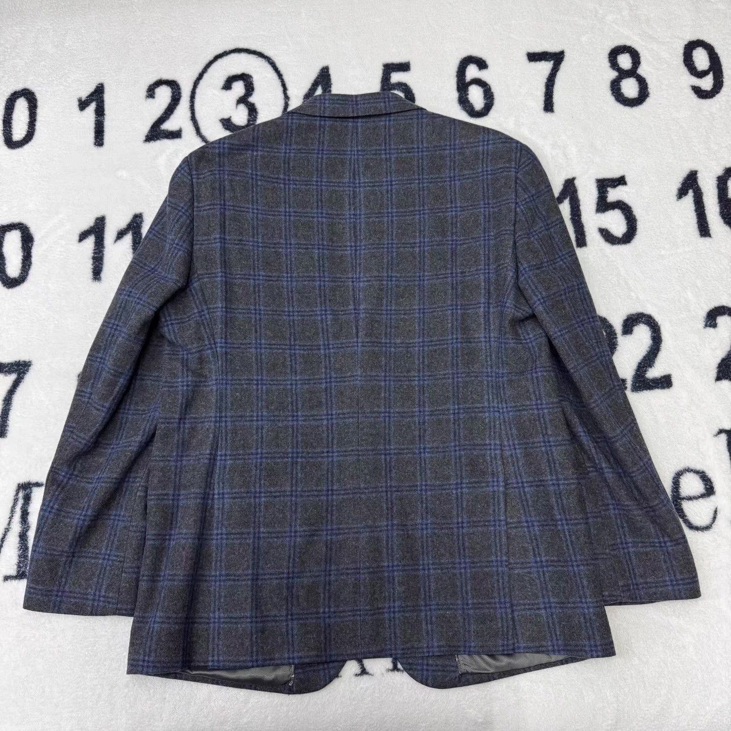 Joseph Abboud JOSEPH ABBOUD Grey Blue Plaid Coat Q10 Size US XL / EU 56 / 4 - 2 Thumbnail