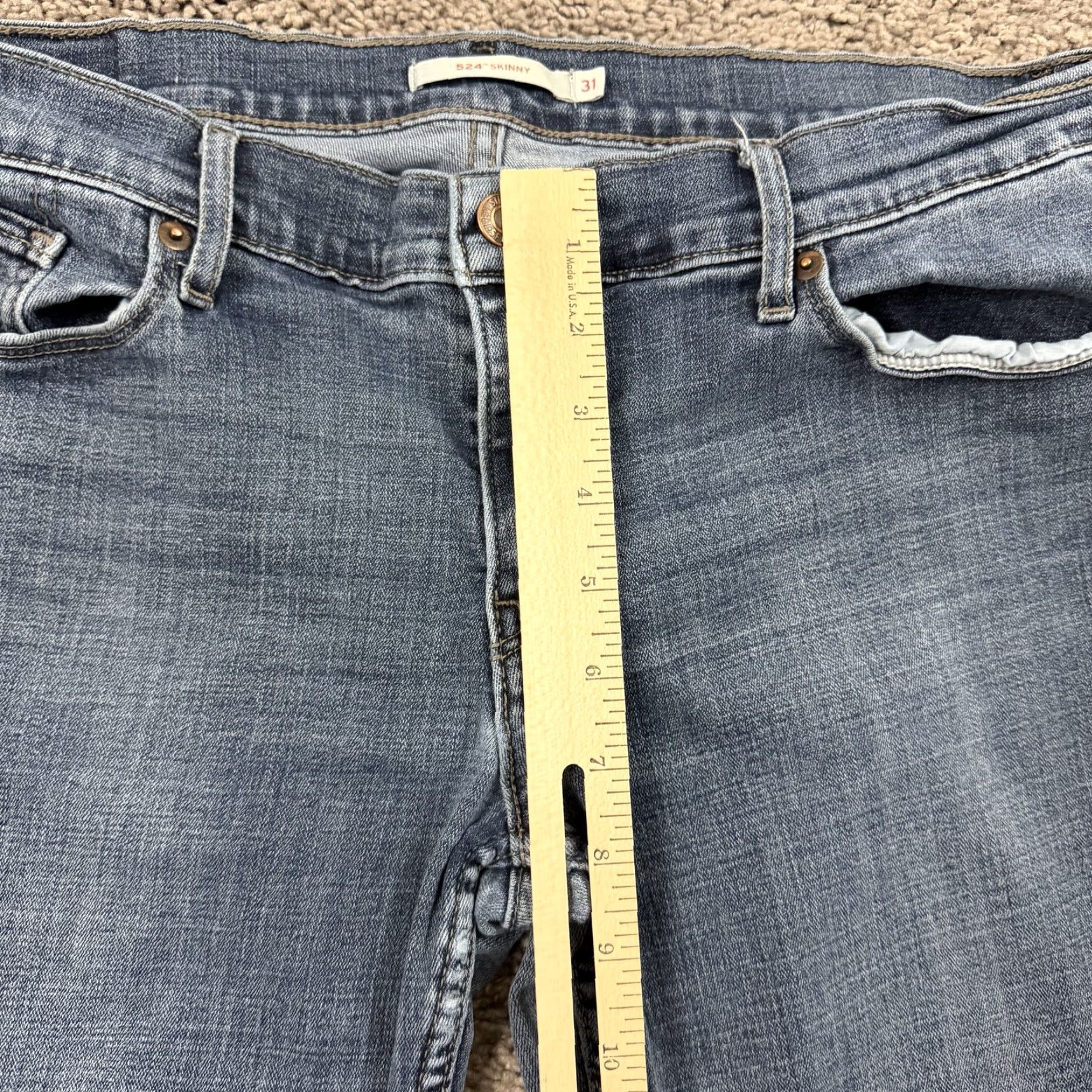 Levi's Levi's 524 Jeans Womens 31 Skinny Low Rise Stretch Medium Wash Denim 32x30 Blue Cotton Blend Logo Jeans Womens Size 24" / US 00 / IT 34 - 4 Thumbnail