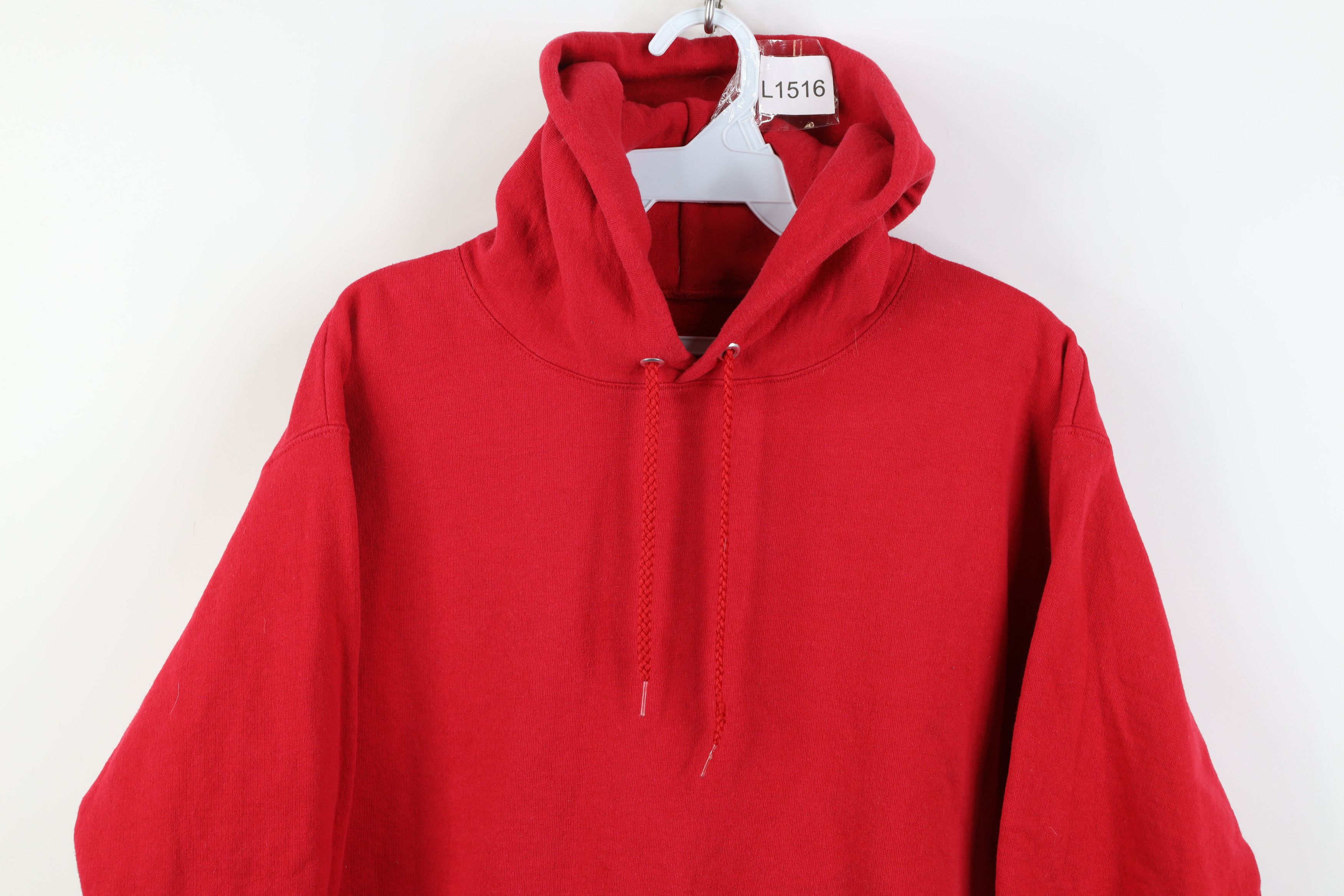 Vintage Vintage 90s Y2K Streetwear Blank Hoodie Sweatshirt Red Size US S / EU 44-46 / 1 - 2 Thumbnail