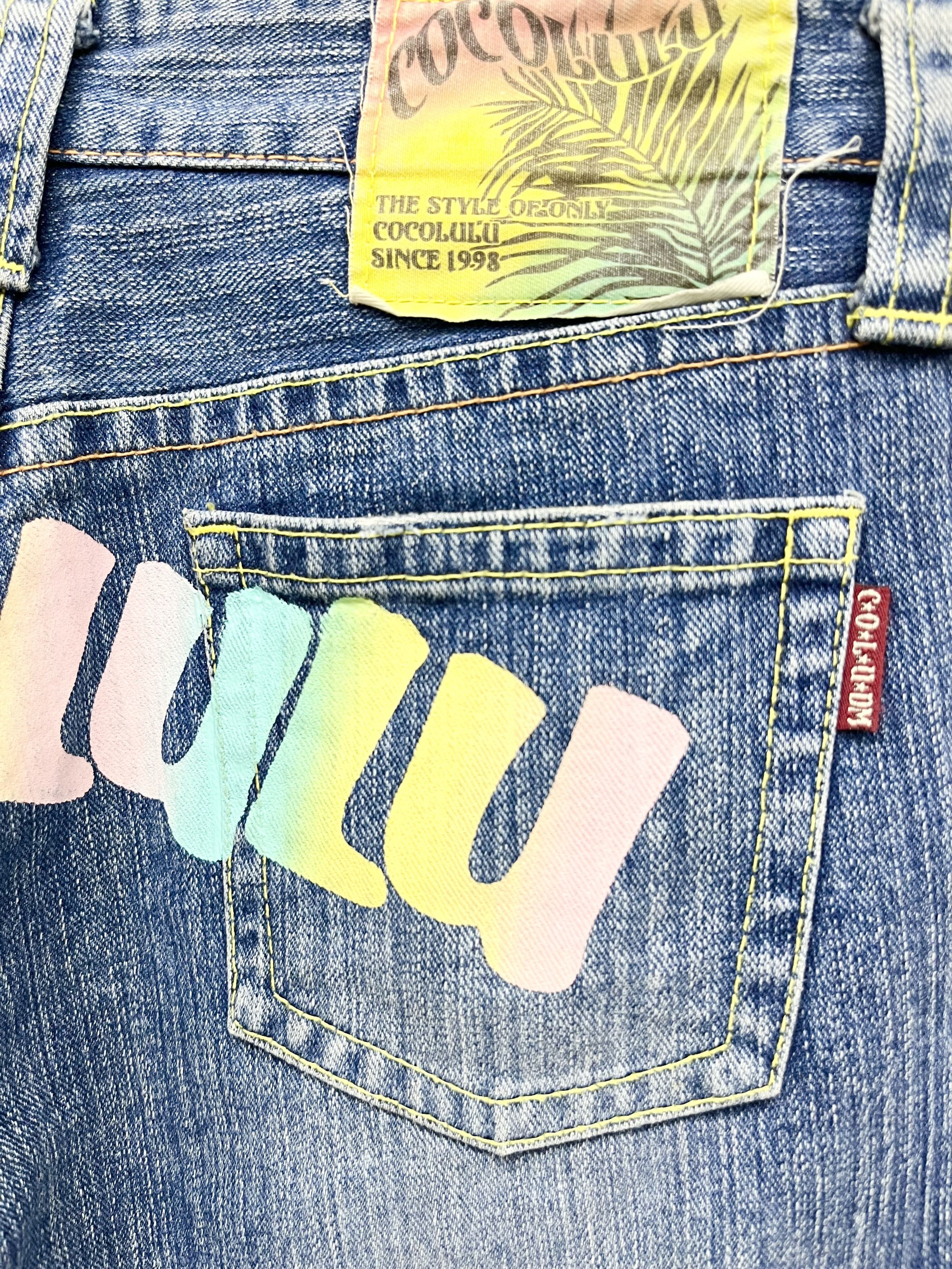 Japanese Brand × Vintage 🔥🌈 90’s COCOLULU Rainbow Spellout Denim Made In Japan💥 Size 29" - 3 Thumbnail