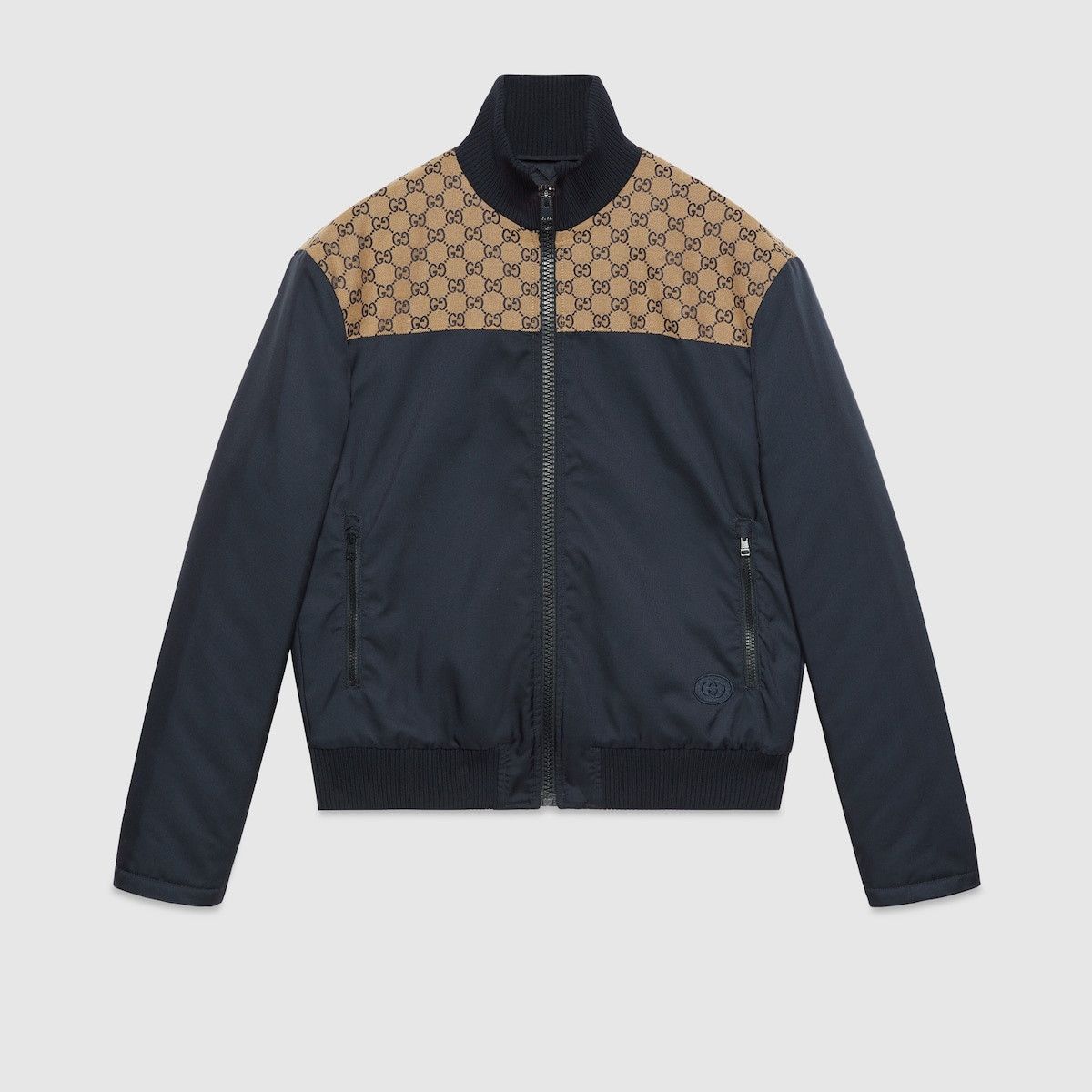 Gucci oc11z1025 Nylon Canvas Zip Jacket With GG in Multicolor Size US M / EU 48-50 / 2 - 1 Thumbnail