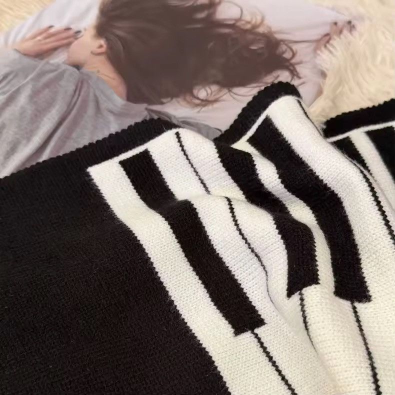 Other Japanese Style Piano Black White Warm Scarf Size ONE SIZE - 9 Thumbnail