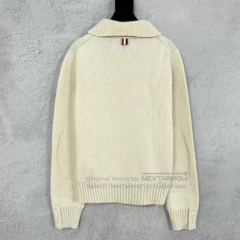 Thom Browne Thom Browne Knit Polo Sweater - Beige Size US M / EU 48-50 / 2 - 2 Thumbnail