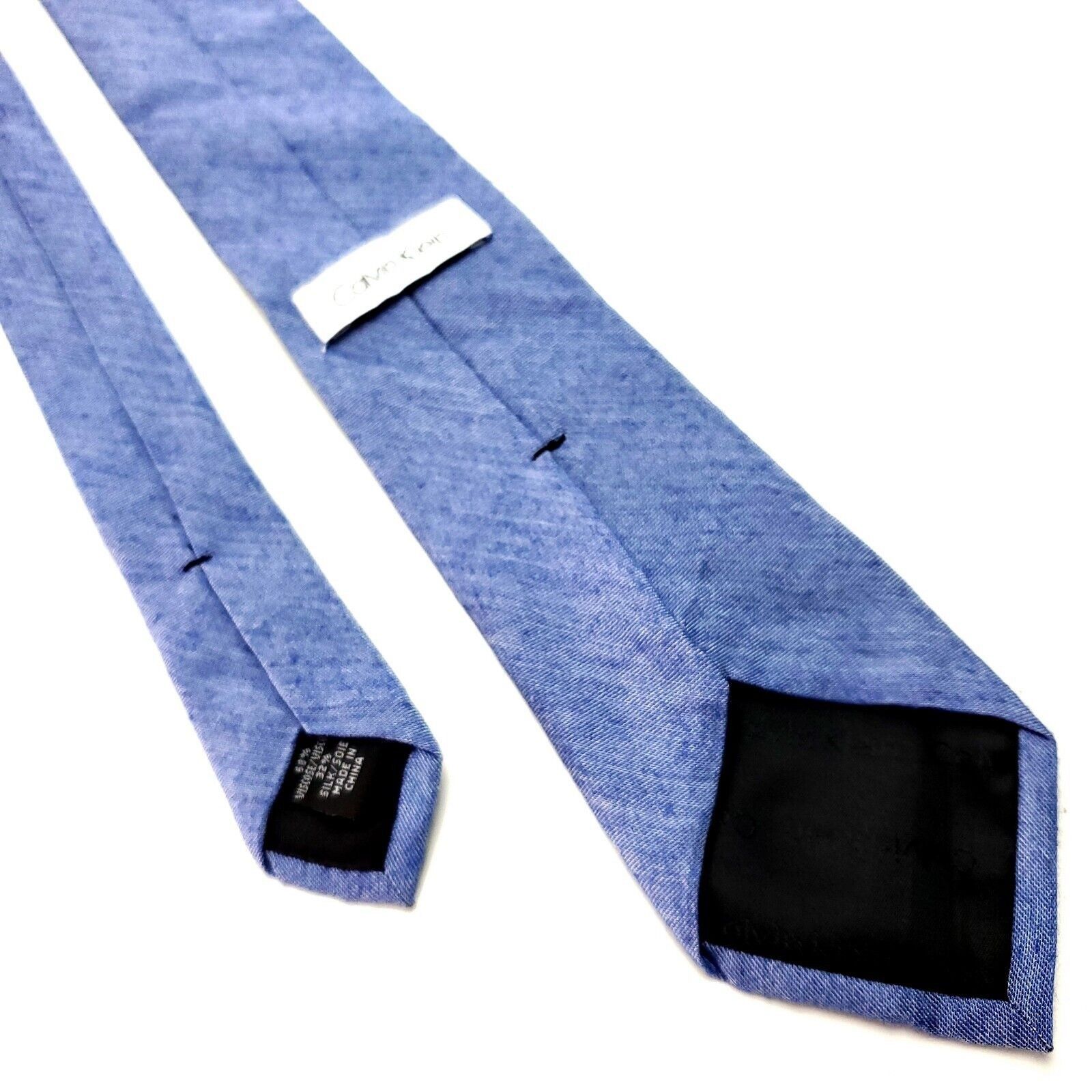 Calvin Klein Calvin Klein Viscose Silk Tie Blue Striped Skinny Size ONE SIZE - 3 Thumbnail