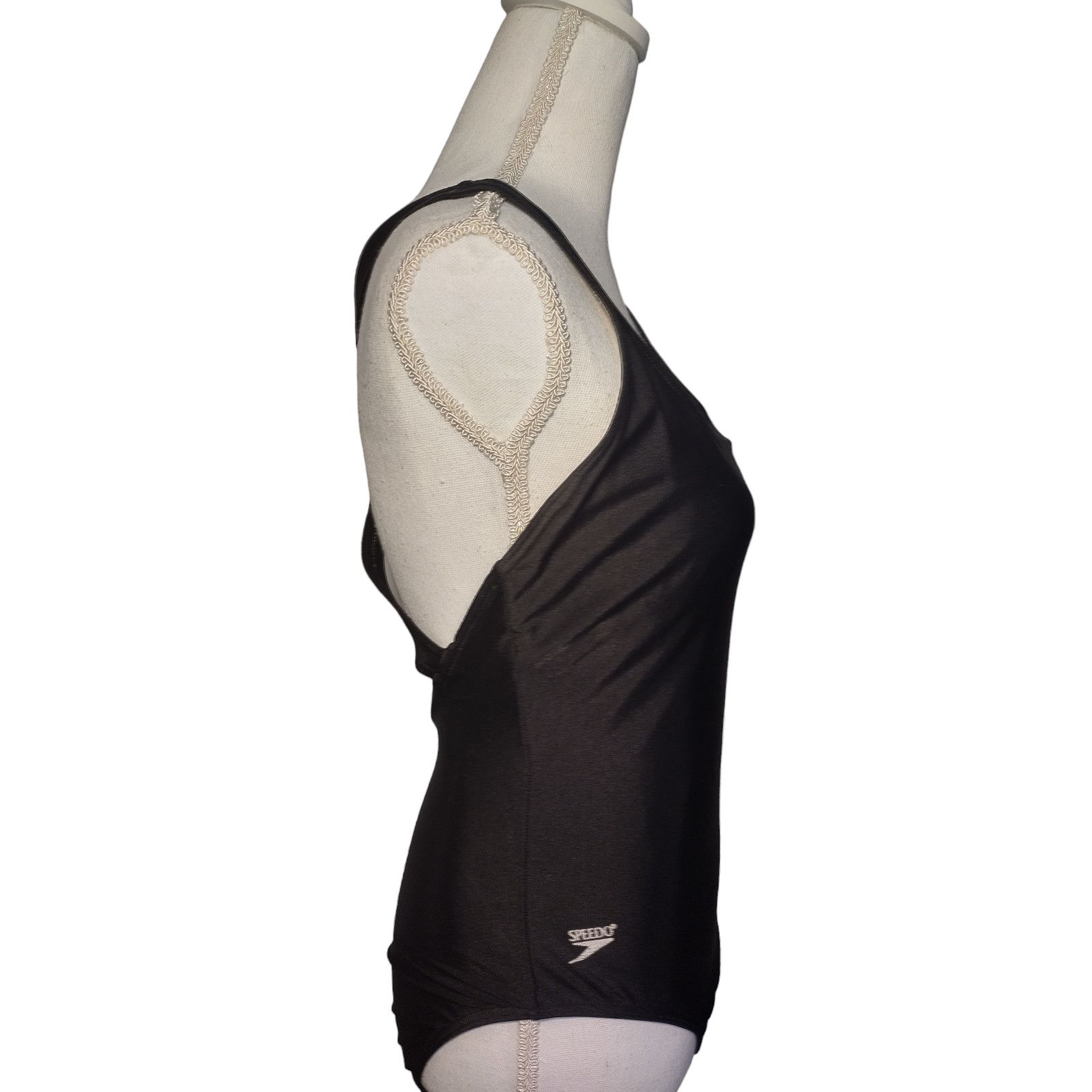 Speedo Speedo Womens One-Piece Swimsuit Sleeveless Black Size 12 Size ONE SIZE - 4 Thumbnail