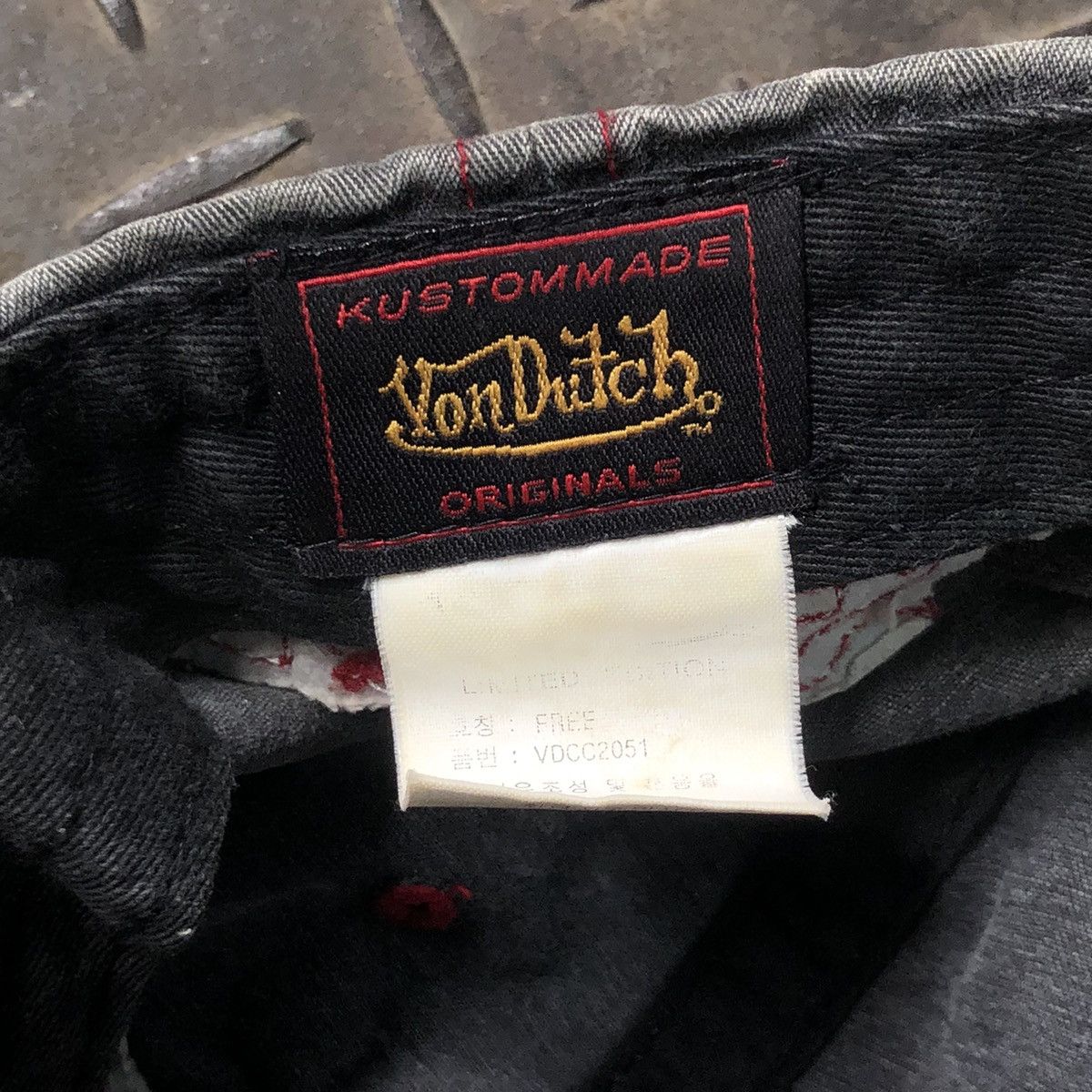 Von Dutch 🚫 SOLD 🚫 Vondutch Spell Out Distressed Hat Greywashed Size ONE SIZE - 8 Thumbnail