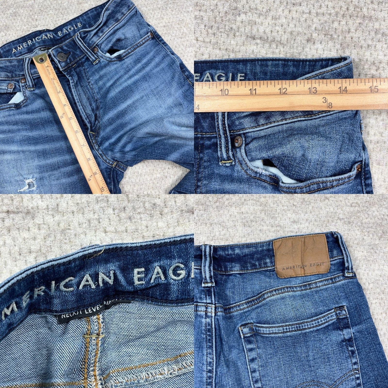 American Eagle Outfitters American Eagle Outfitters Jeans Men Slim Straight Distressed 30x32 Blue Cotton 5-Pocket Denim Size US 30 / EU 46 - 9 Thumbnail