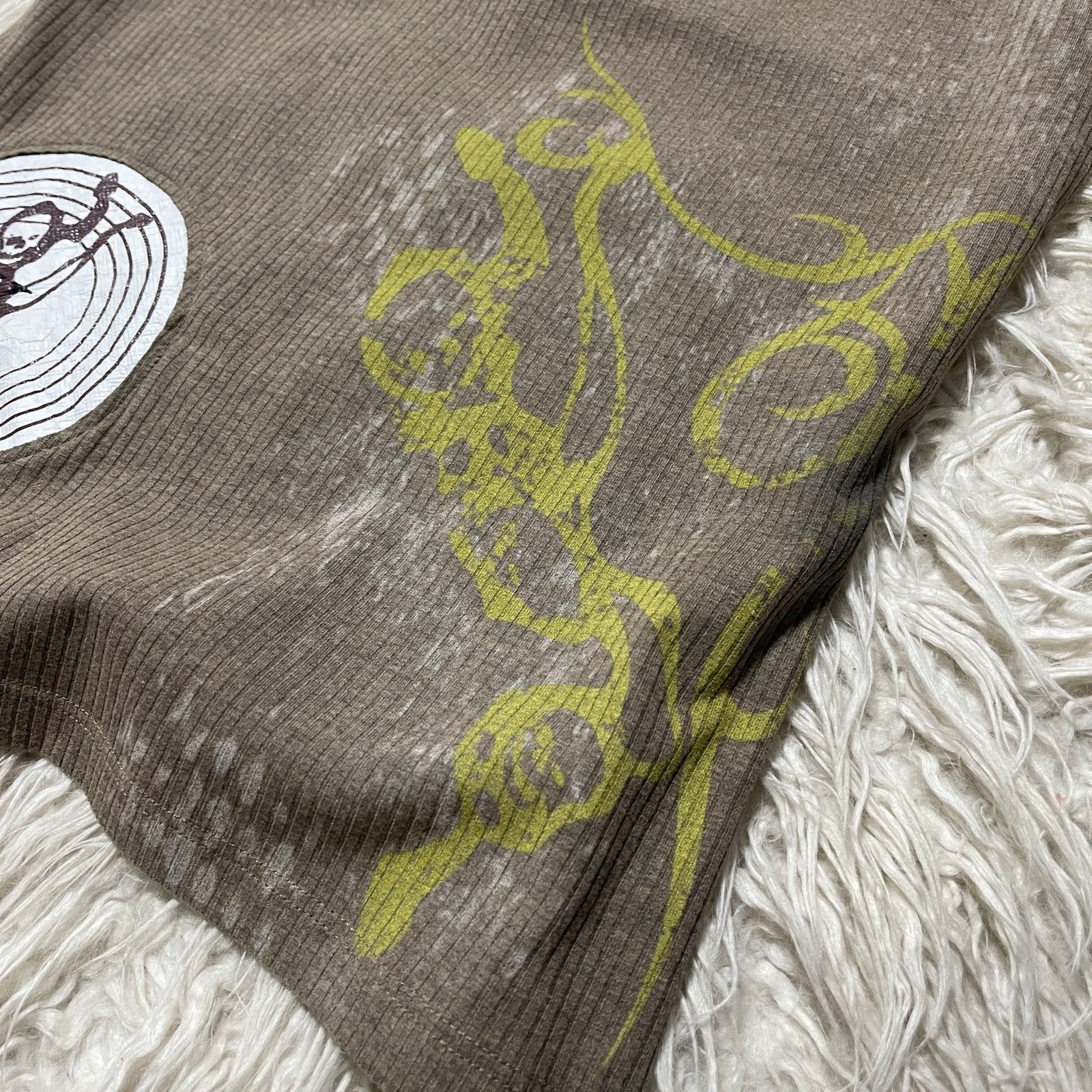 Hysteric Glamour Y2k Streetwear Graphic Thermal Knitted T-Shirt Beige Brown Size US XL / EU 56 / 4 - 2 Thumbnail