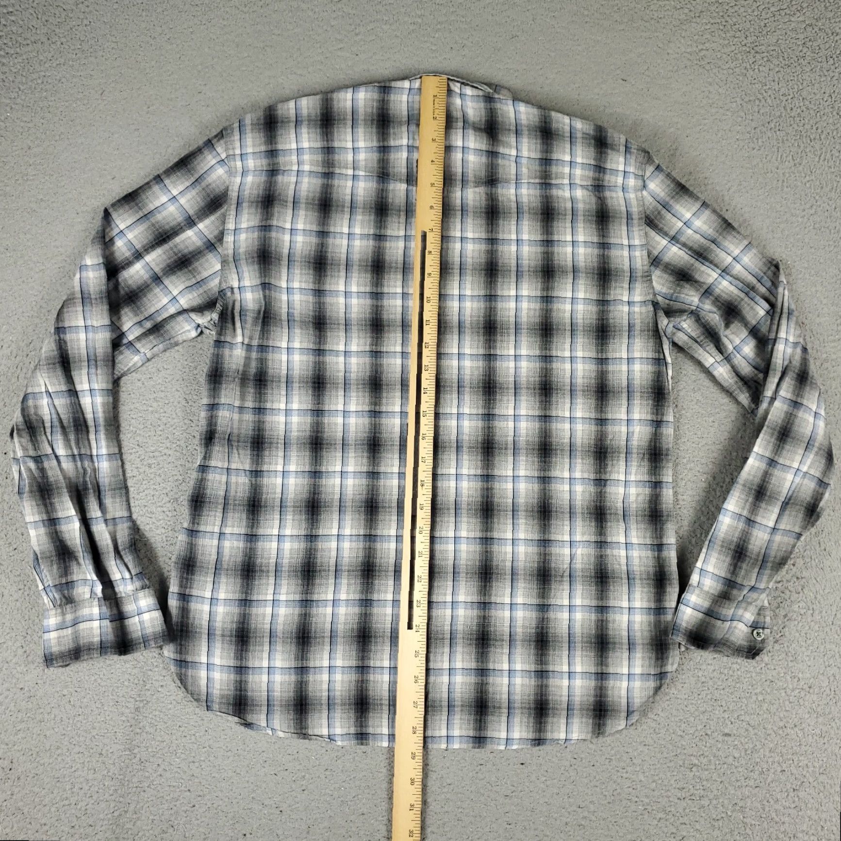John Varvatos John Varvatos Shirt Mens Medium Gray Plaid Long Sleeve Button Up Size US M / EU 48-50 / 2 - 3 Thumbnail