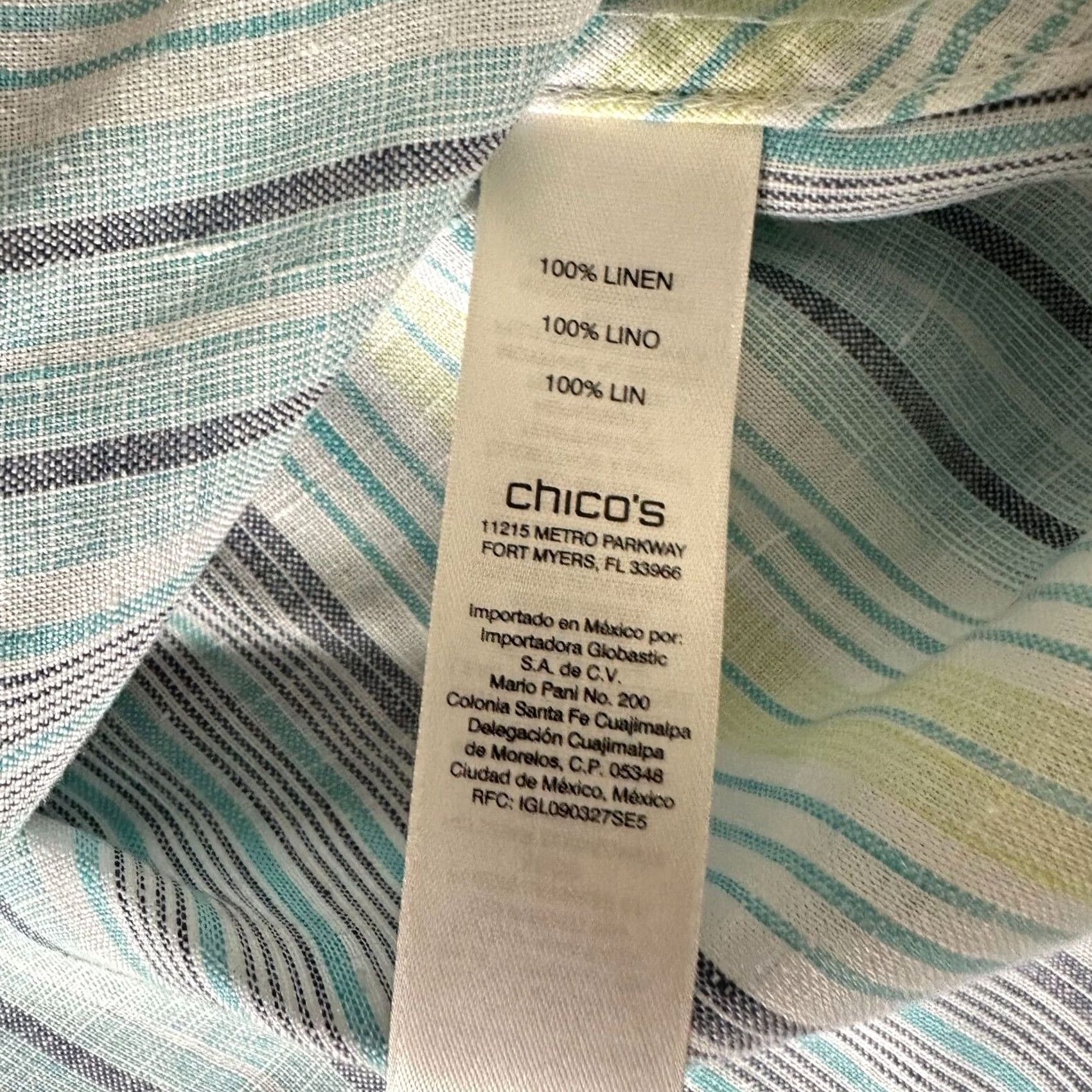Vintage VINTAGE Chico's Shirt Womens 0P Petite Blue Linen Button-Up Blouse LS? Size XS / US 0-2 / IT 36-38 - 7 Thumbnail